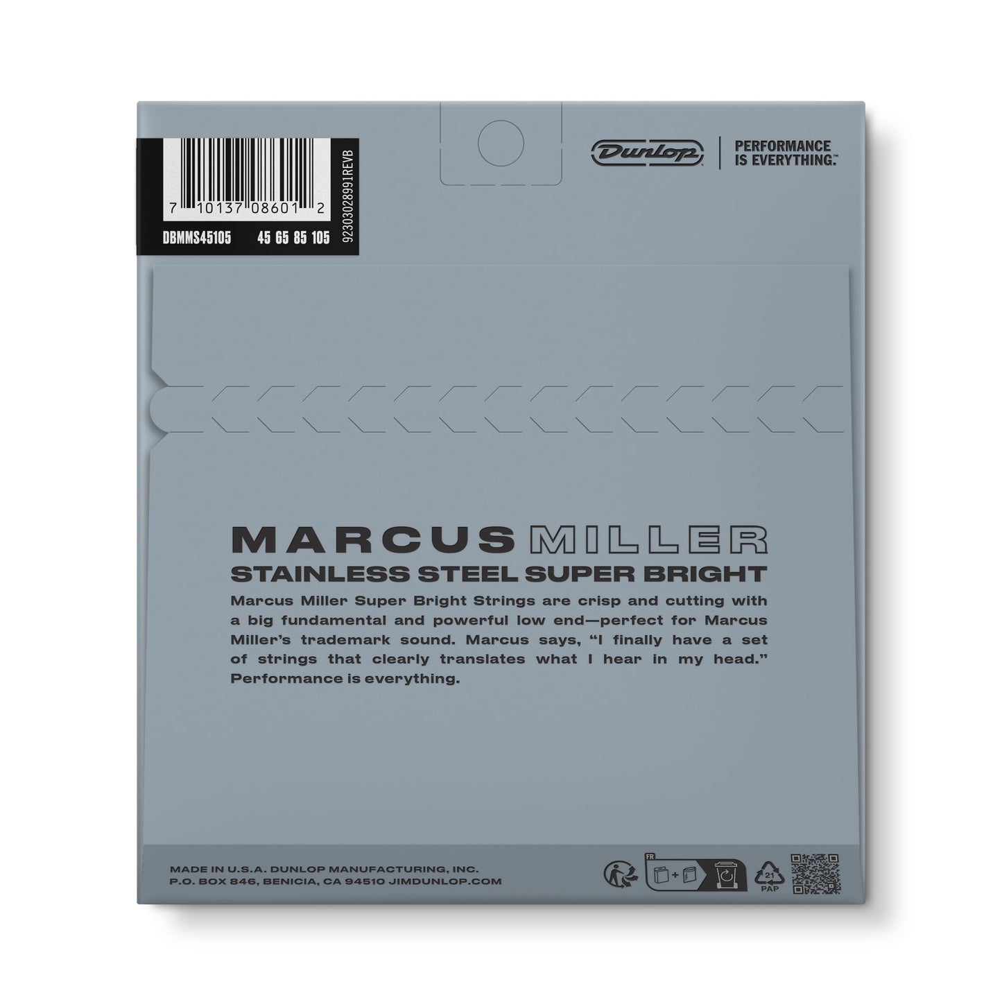 Jim Dunlop DBMMS45105 Marcus Miller Super Bright Bass Strings, Medium.045-.105, 4 Strings/Set