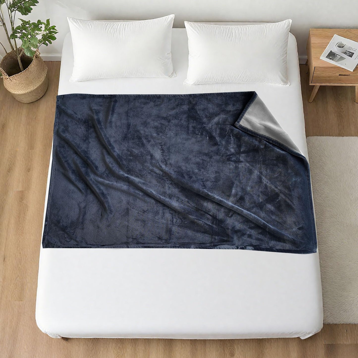 Jasnisy Waterproof Blanket for Sofa 60 * 40inch, Grey Pet Dogs Blanket Leakproof Stain-Proof Protector Cover for Couch Furniture Bed (Dark Grey&Light Grey)