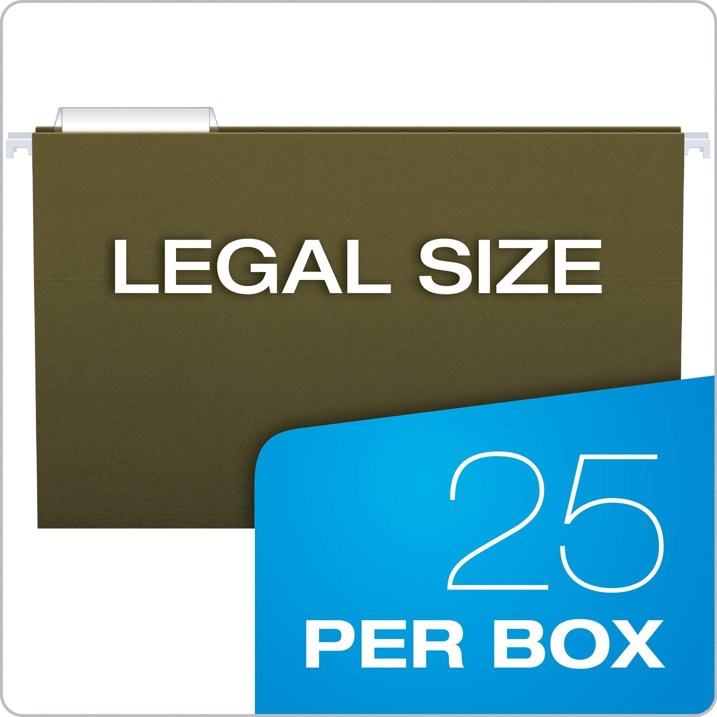 Pendaflex Essentials Hanging Folders, 25 Per Box, 1/3 Cut, Legal, Green (81621)