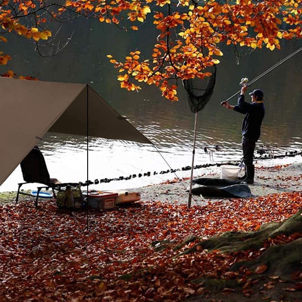 KALINCO 10X13FT Tent Tarp, Picnic Mat Camping Tarp Tent Hammock Tarp, pu Waterproof Camping tarp Tent Rain Fly Picnic Mat Survival Shelter Sunshade