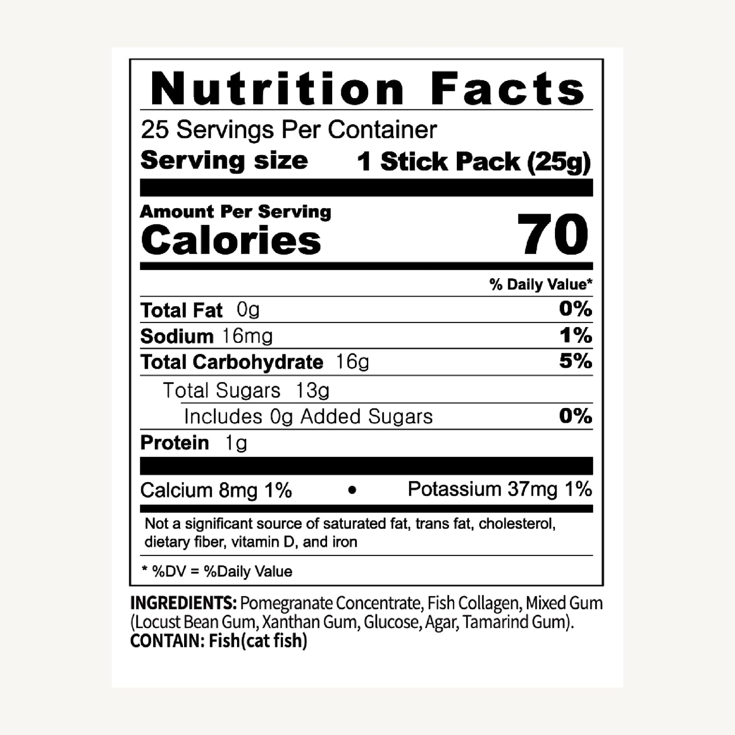 Collagen Jelly Stick, Marine Collagen Peptides, Fast Absorbing Snack, Ultra-Low Weight Molecular, HACCP Certified, 22.05 oz/Pack of 25 (Pack of 25, Pomegranate)