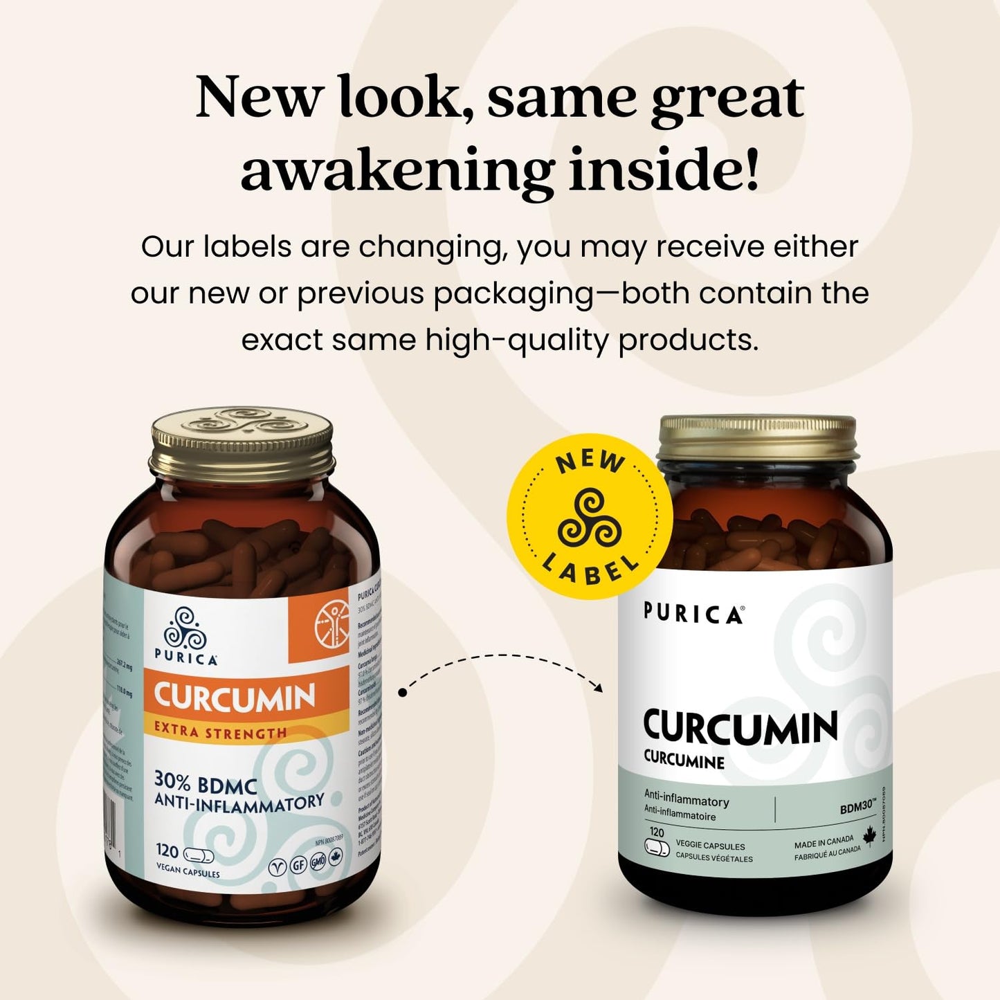 PURICA Extra Strength Curcumin 30% BDMC, 120 Vegan Capsules 120-Day Supply - Turmeric Curcumin Supplements for Skin and Brain Health - Provides Antioxidants for the Maintenance of Good Health