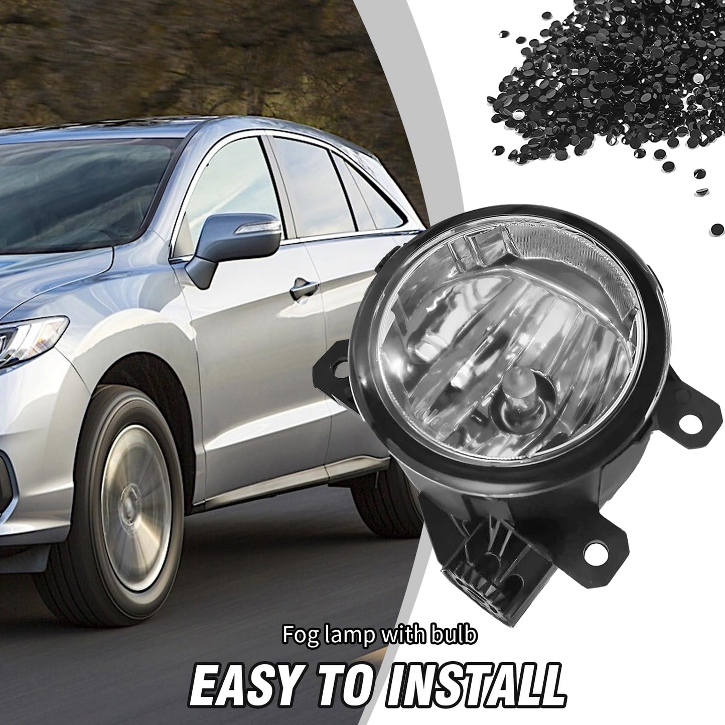 Aynaxcol Fog Lights with H11 Clear Bulbs Compatible With Honda TSX RDX TL CR-V Pilot 2011-2015 Acura