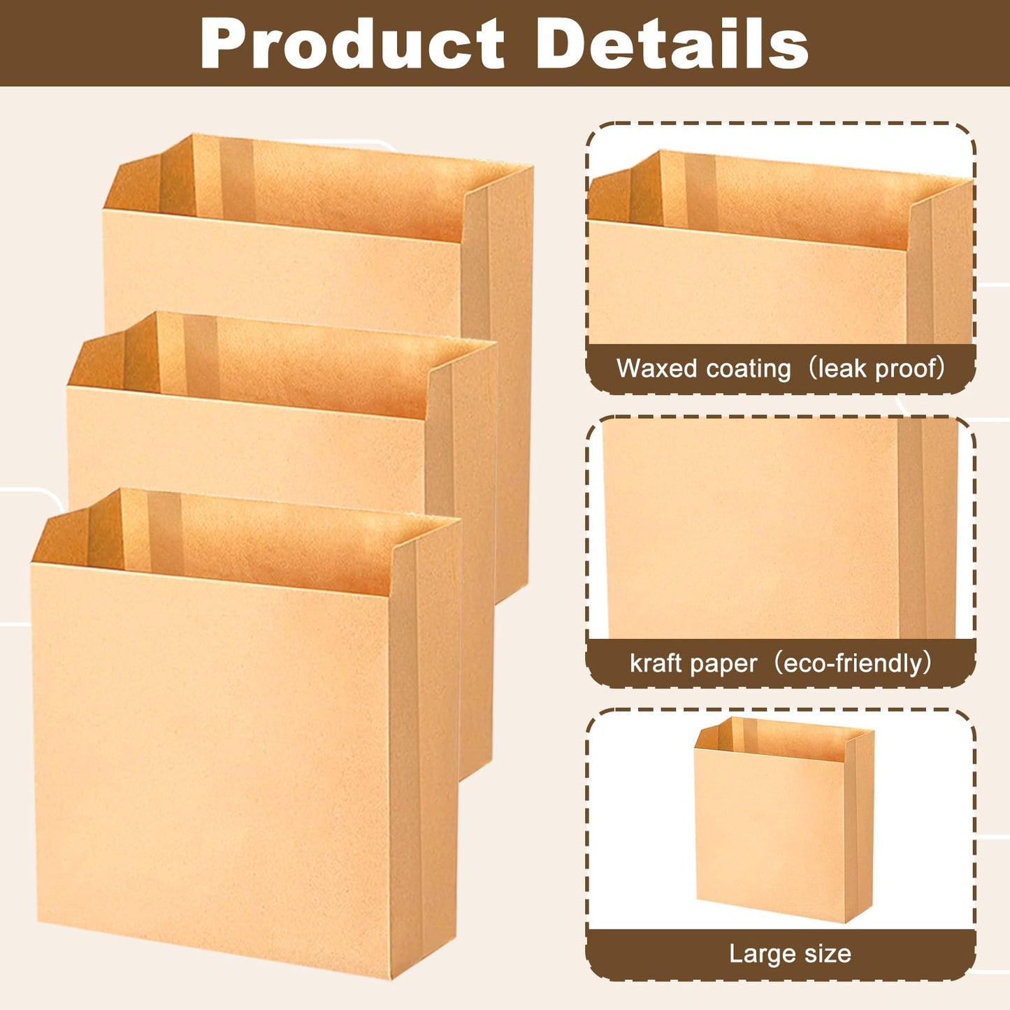 400 PCS 7.510in Feminine Hygiene Liner Bags by Commercial Kraft - Waxed Paper Bags