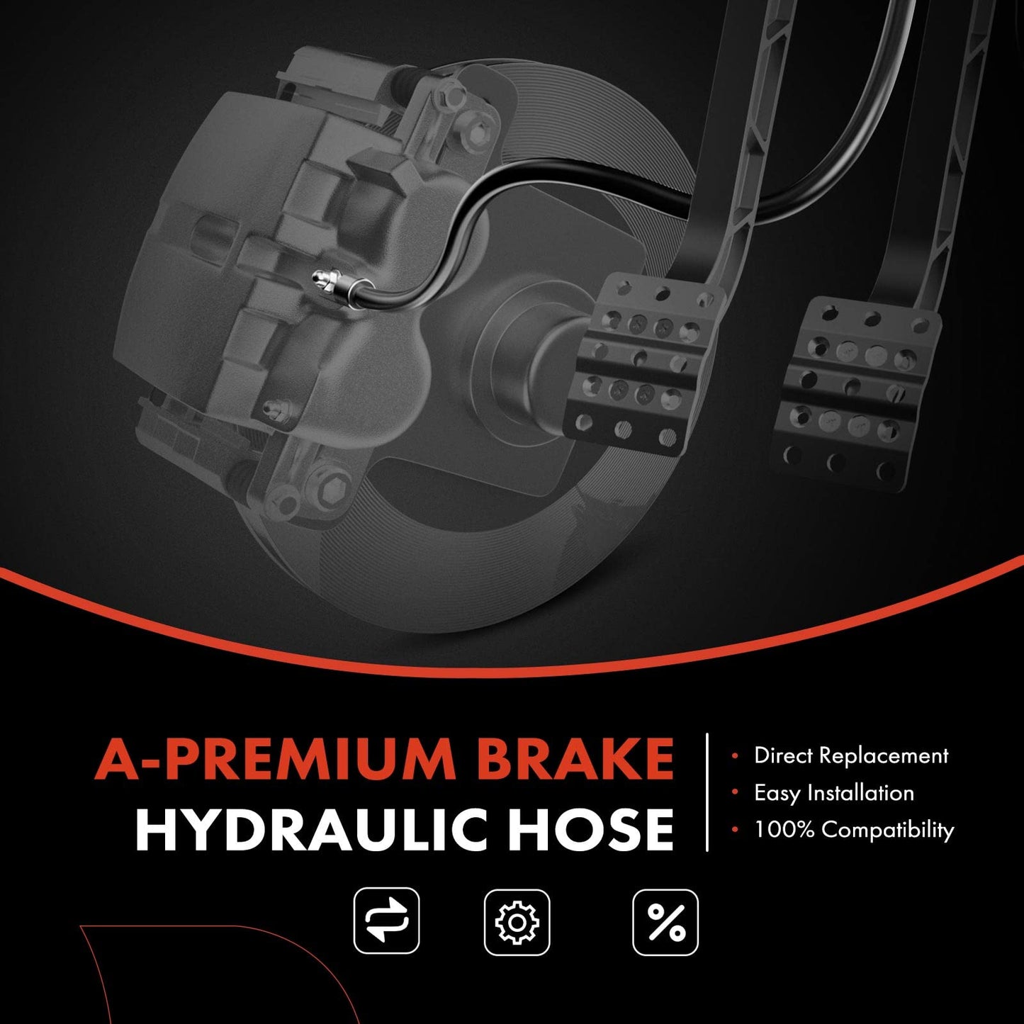 A-Premium Front Driver Side Brake Hydraulic Hose Compatible with Dodge and Ram Models - Ram 2500/Ram 3500 2003-2010, 2500 2011-2013, 3500 2011-2012, 4WD Model Only