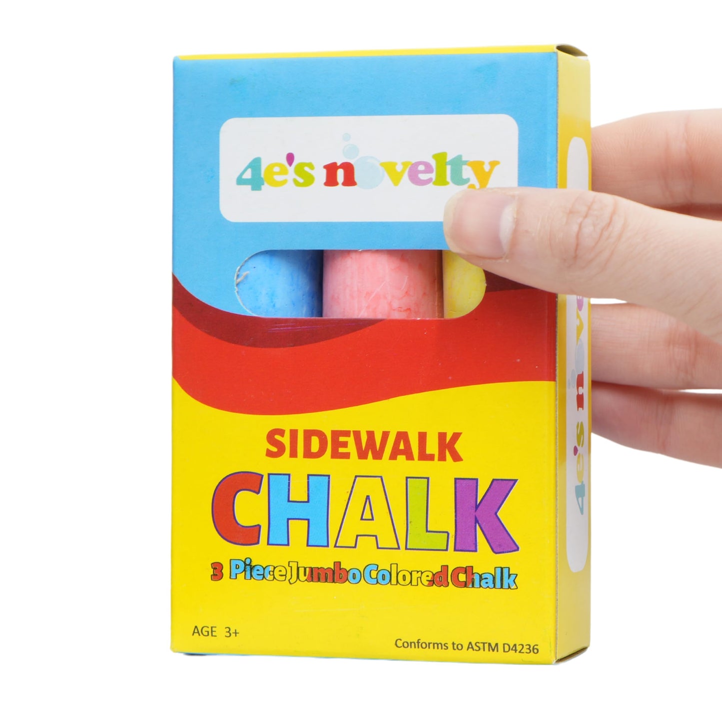 4E's Novelty 24 Pack Chalk Individually Wrapped Party Favors for Kids Bulk, 3 Sidewalk Chalk Jumbo Sticks In Each Box, Goodie Bag Fillers Toddlers Summer Gift Toy