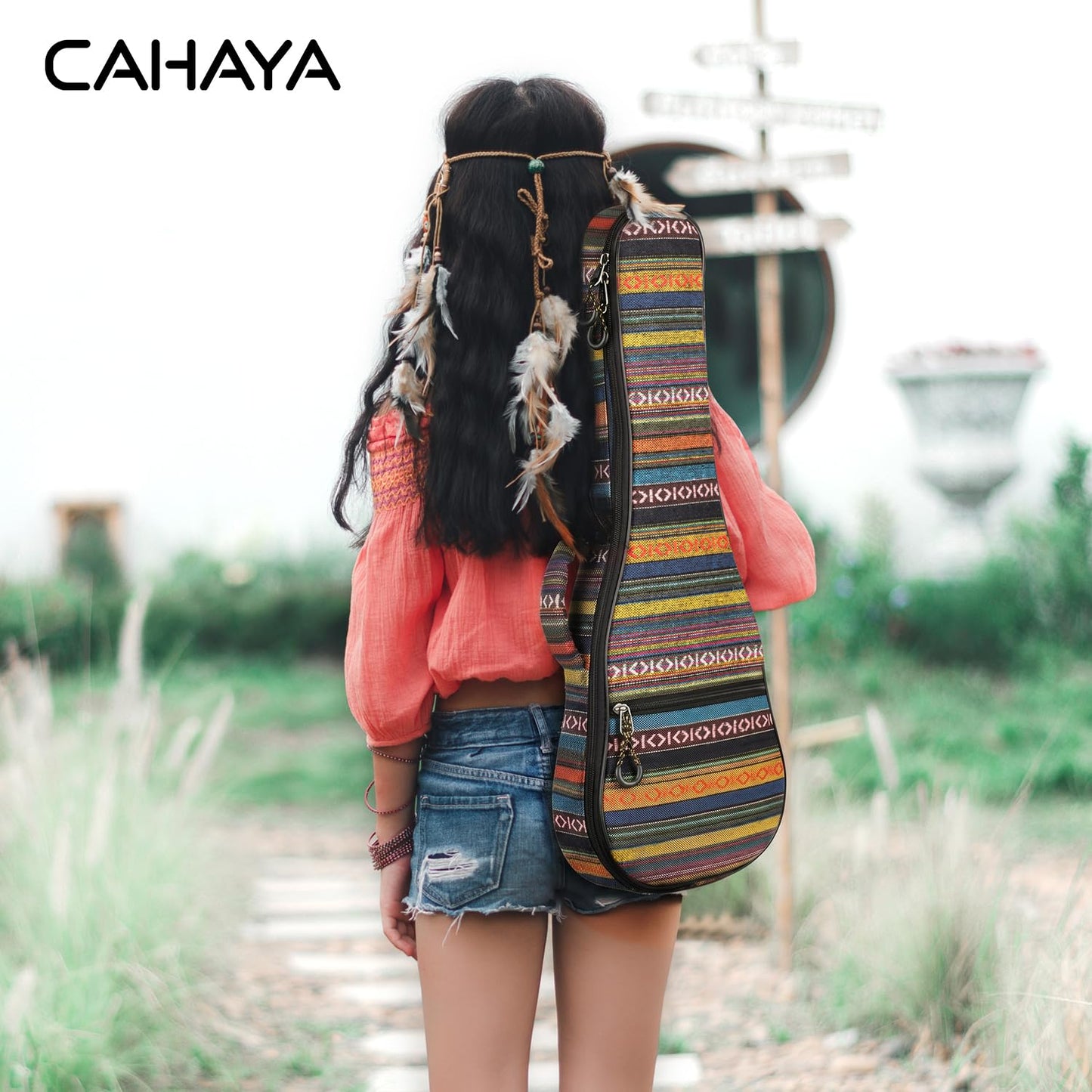 CAHAYA Ukulele Bag Ukulele Case 26 Inch Soft 0.4 Inch Thick Padded with Adjustable Strap (26 inch)