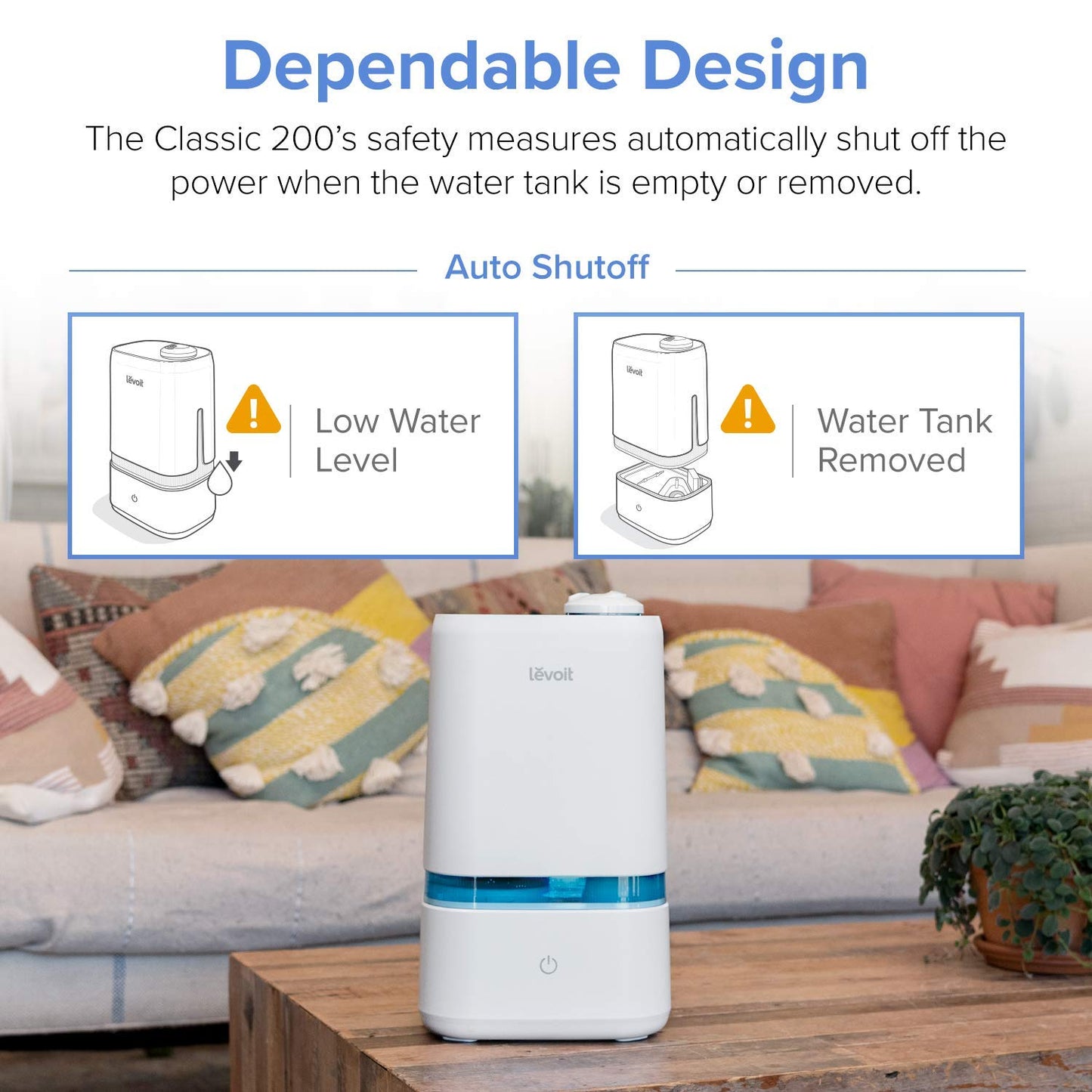 Levoit Humidifier for Bedroom, 4L Cool Mist Humidifiers for Plants, Baby Nursery with Essential Oil Tray, Quiet Operation, BPA Free, Last Up to 40h, White, Small