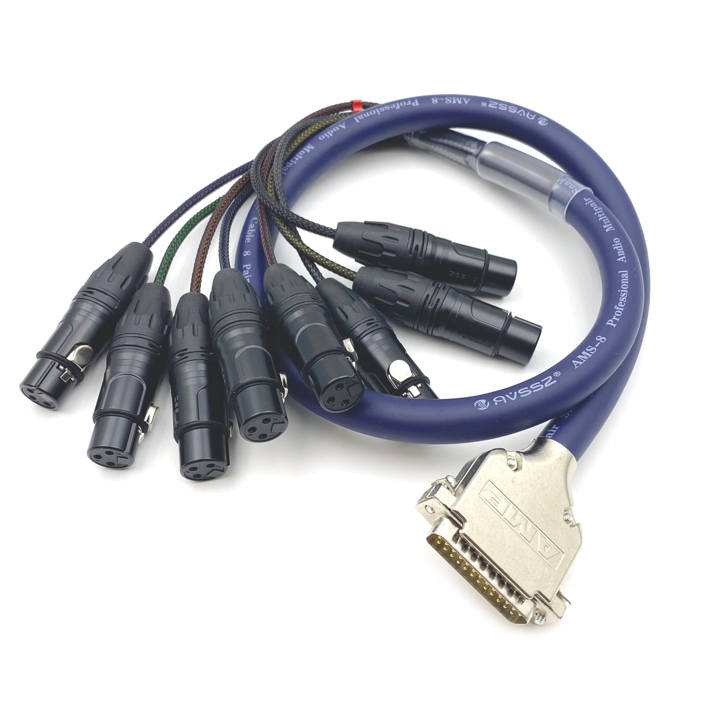 FOWIUNYE 3.28ft DB25 to XLR Female Snake Cable, DB25 Male to 8 Channel XLR 3Pin Female Balanced Snake Cable D-Sub Snake Cable Patch Bay Interface Modular Cable 1 Meter