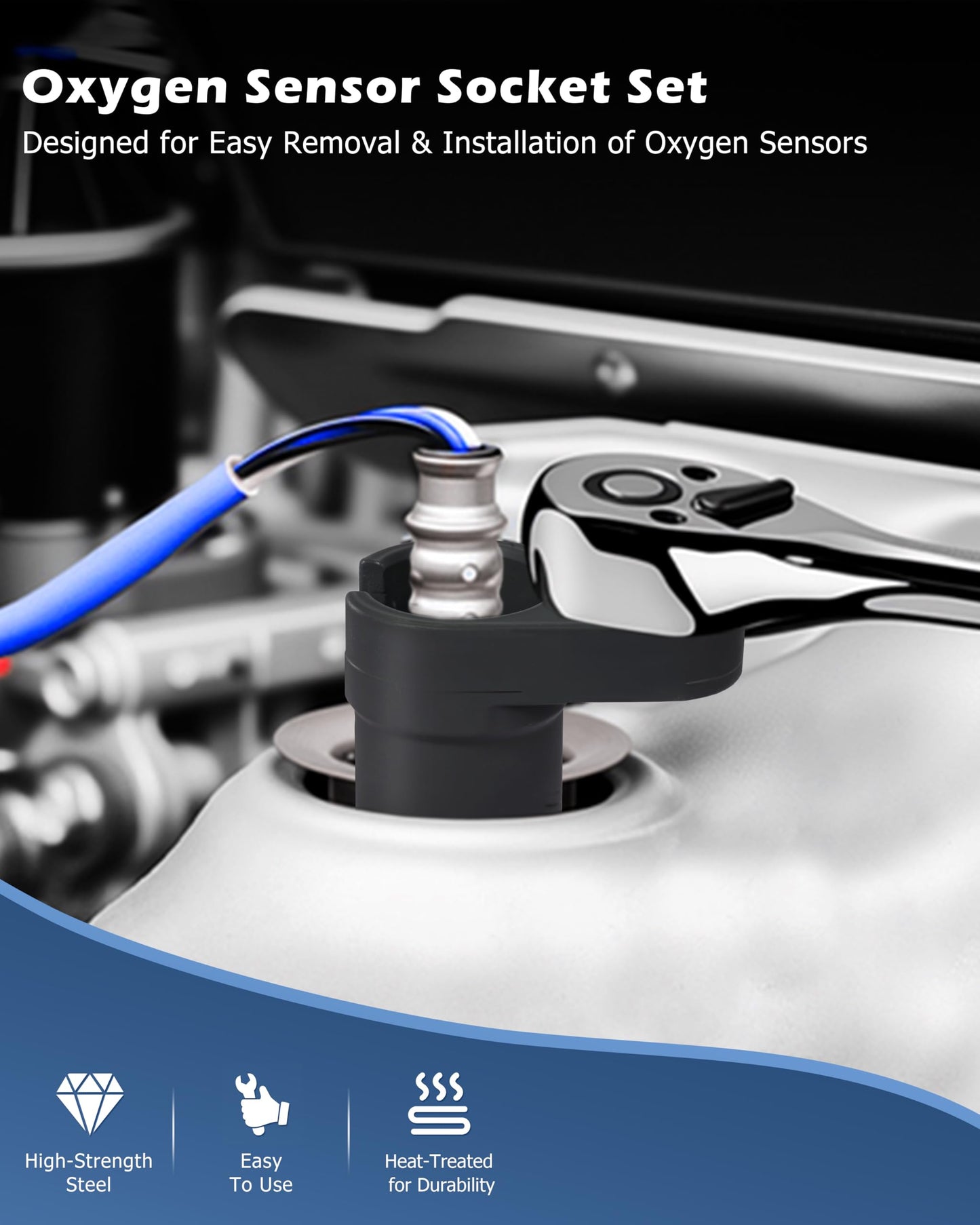DAYUAN 10Pcs Oxygen Sensor Socket Set Sensor Oil Pressure Sending Unit Removal Kit