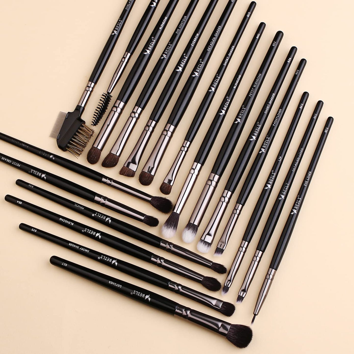 BEILI Makeup Brushes 40Pcs Professional Makeup Brush Set Premium Synthetic Kabuki Foundation Blending Face Powder Blush Concealers Eye Shadows Make Up Brushes Kit