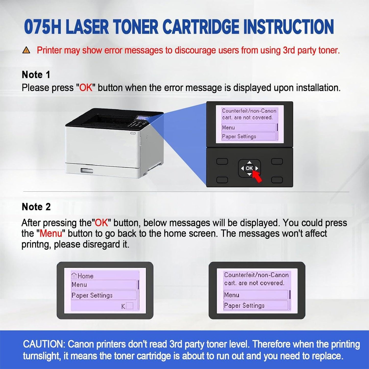 075H 075 MF660 LBP640 Toner Cartridge Compatible with MF665Cdw, MF663Cdw, MF662Cdw, LPB647Cdw, LBP646Cdw Printer（1 Black）