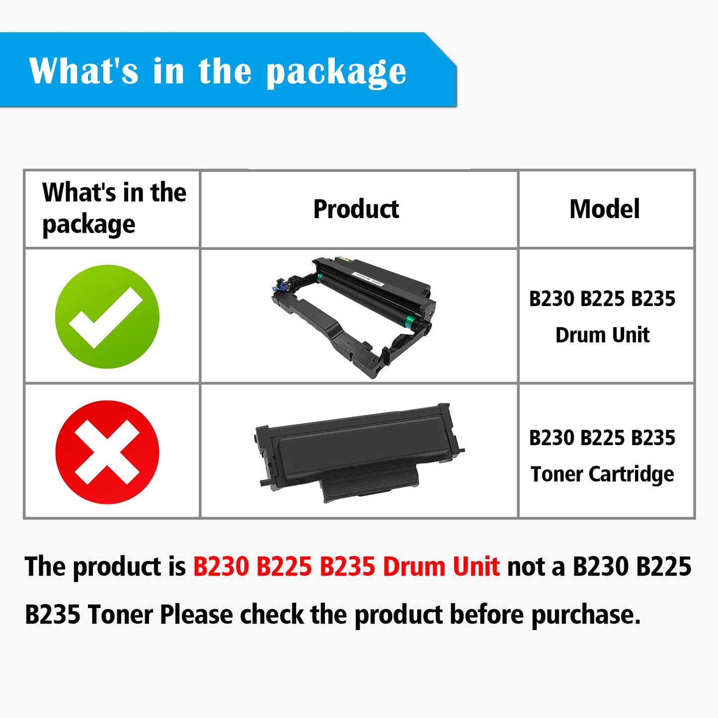 Compatible Drum Cartridge Drum Unit Imaging Drum B230 B225 B235 013R00691 Black 12000 Pages TOPRINT for B225 B225dni B230 B230dni B235 B235dni Printer