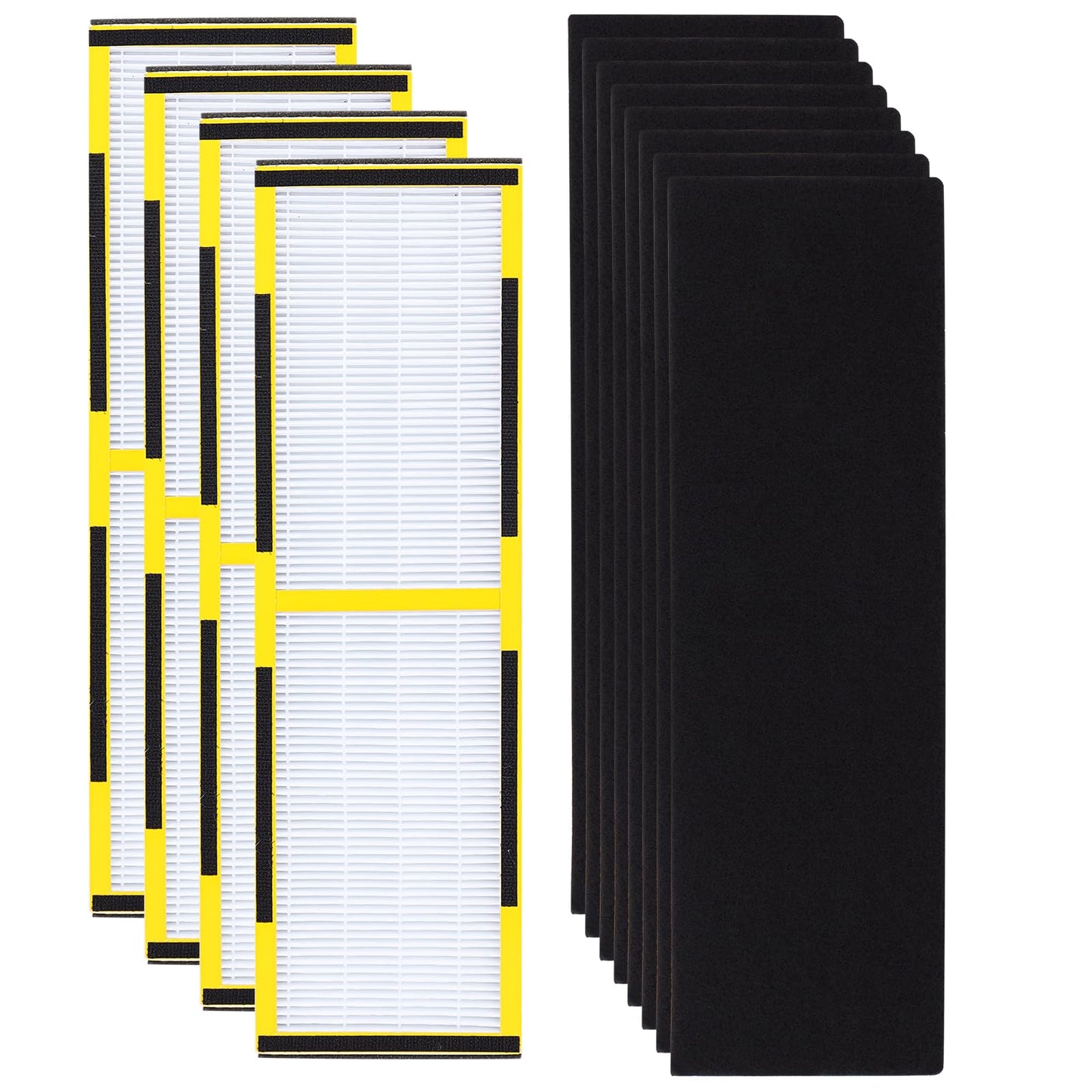 FLT4825 HEPA Replacement Filter B Compatible with Germ Guardian Purifier models AC4825 AC4300 AC4800 AC4900 AC4850, 4 True HEPA Filters & 8 Extra Activated Carbon Pre-Filters By Safego