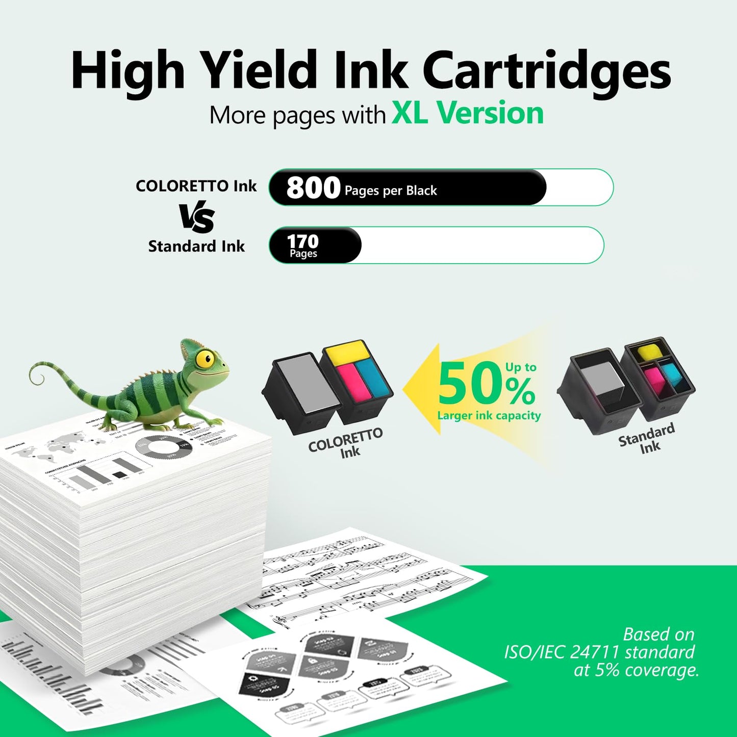COLORETTO 61XL Black Ink Cartridges for HP Envy 4500 Ink Envy 5530 5531 4501 4502 Officejet 4630 4632 2620 2621 Deskjet 1000 1010 2512 2540 2542 Printer Remanufactured hp 61 XL hp61 xl61 Noir 2-Pack