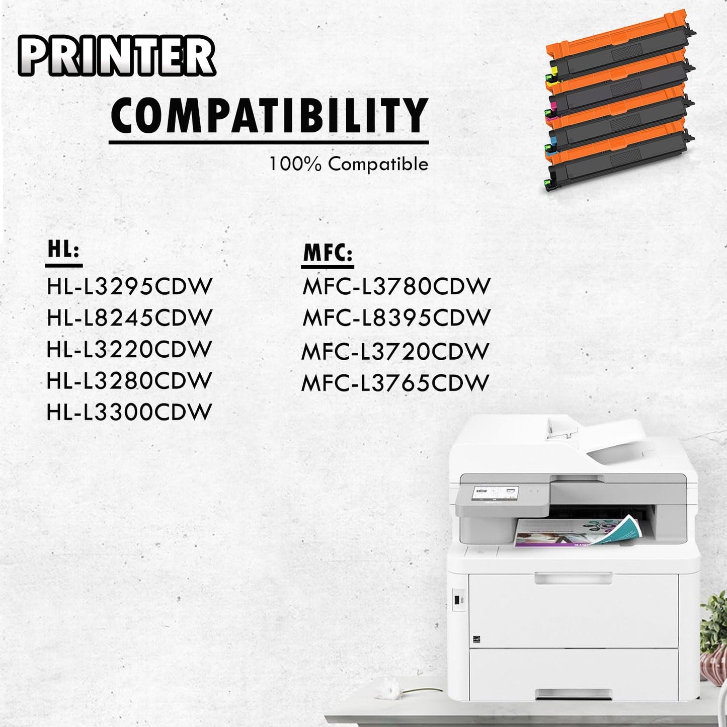 5 Inkfirst TN229XL TN229 Toner Cartridges Compatible Replacement for Brother MFC-L3720CDW MFC-L3765CDW MFC-L3780CDW MFC-L8395CDW HL-L3220CDW HL-L3280CDW HL-L3295CDW HL-L3300CDW HL-L8245CDW (1SET+1BK)