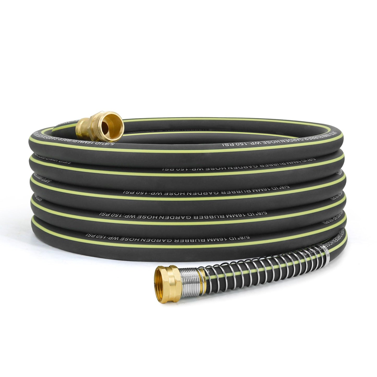 Wurzberge Rubber Garden Water Hose 50 ft, Leak Proof Garden Hose with Brass Connector, Flexible and Lightweight for Easy Move Round Yard