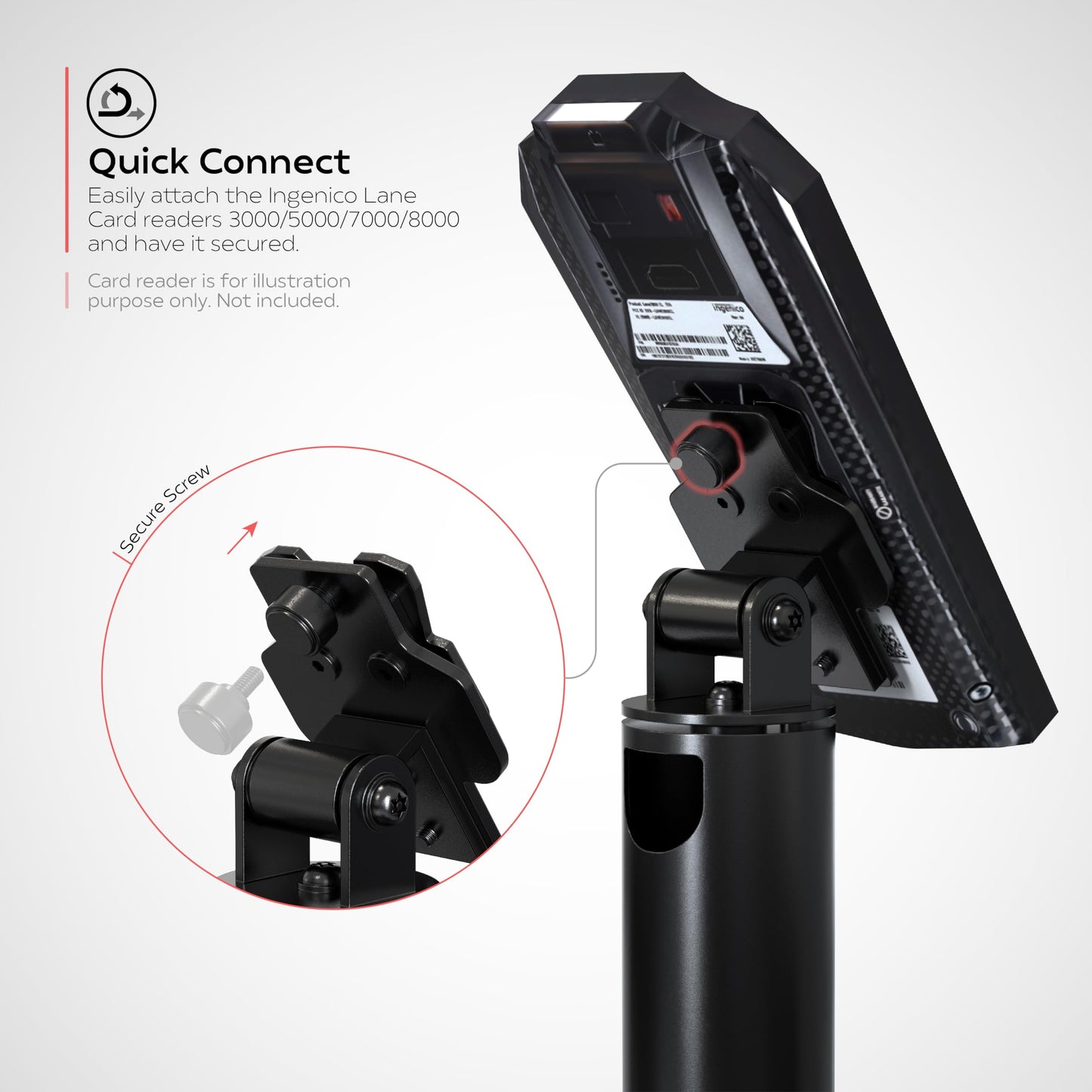 Ingenico Lane Rotating Stand - Mount Stand for Ingenico Lane/3000/5000/7000/8000 - (PAD-INGENDM)