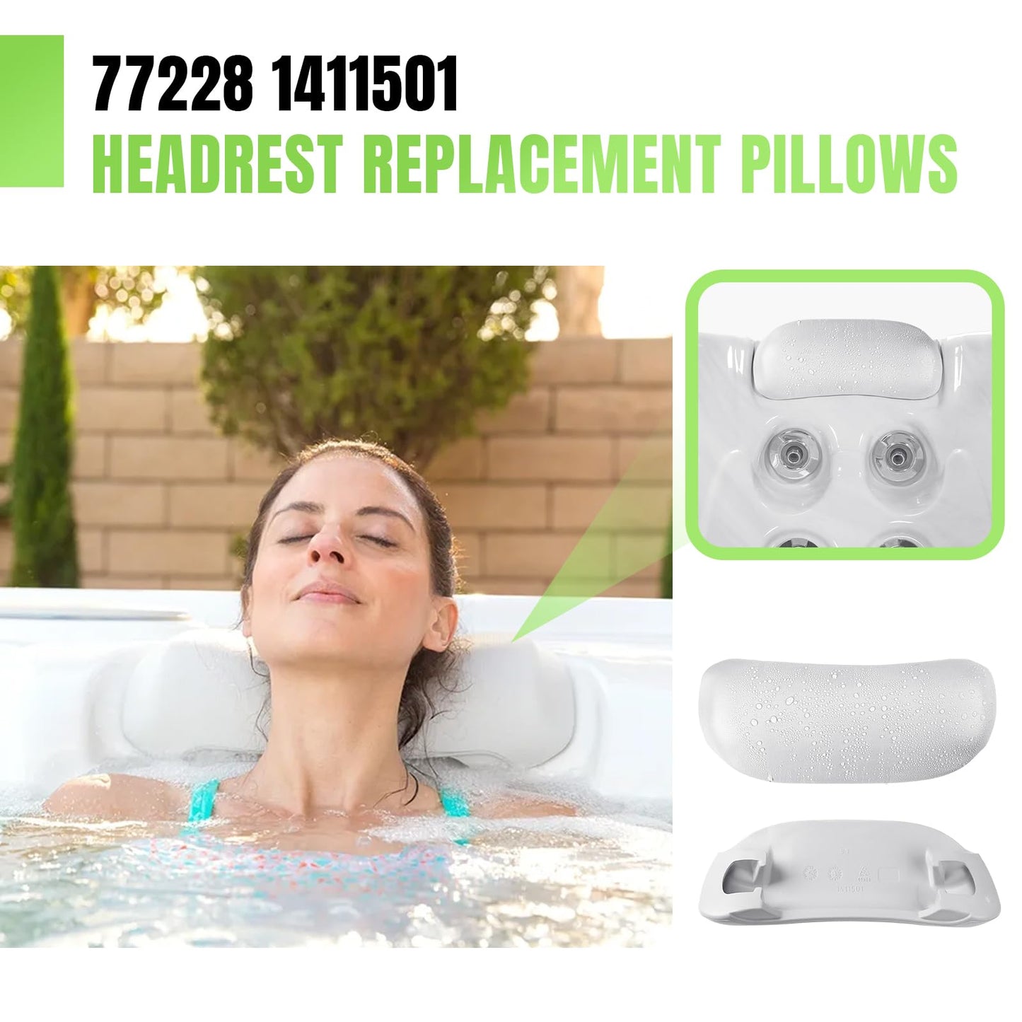 Earthtec 77228 1411501 Replacement for Hot Spring Spas Pillows Compatible with Watkins Highlife Collection Headrest 2014 to Current Spa Neck Pillow (2 Pcs)
