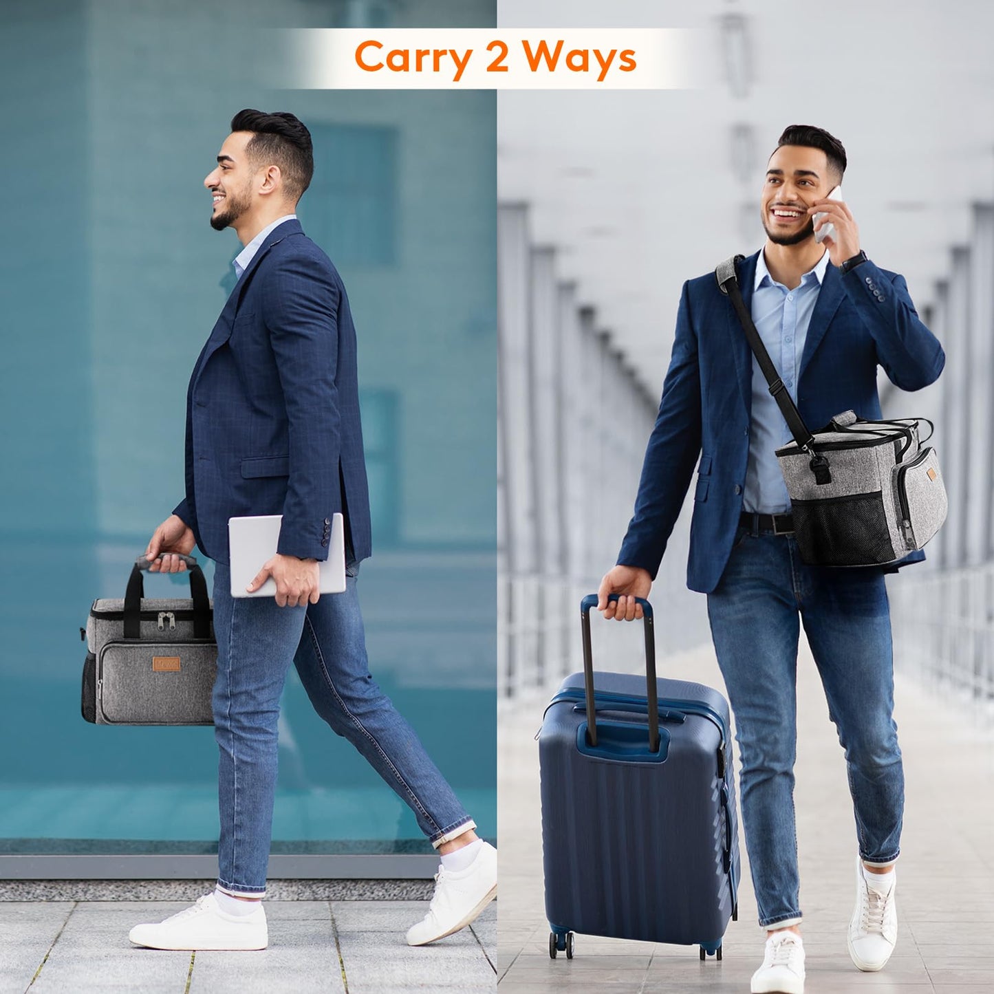 Lifewit Large Lunch Bag Insulated Lunch Box Leakproof Soft Cooler Cooling Tote for Adult Men Women, Waterproof Reusable Cooler Bags for Work Office Outdoor Picnic Camping, Grey, 24-Can (15L)