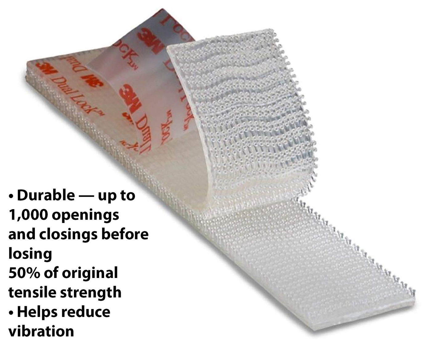 3M Dual Lock Reclosable Fastener TB3560 250/250 Clear, 1 in x 10 ft (1 Mated Strip/Bag)