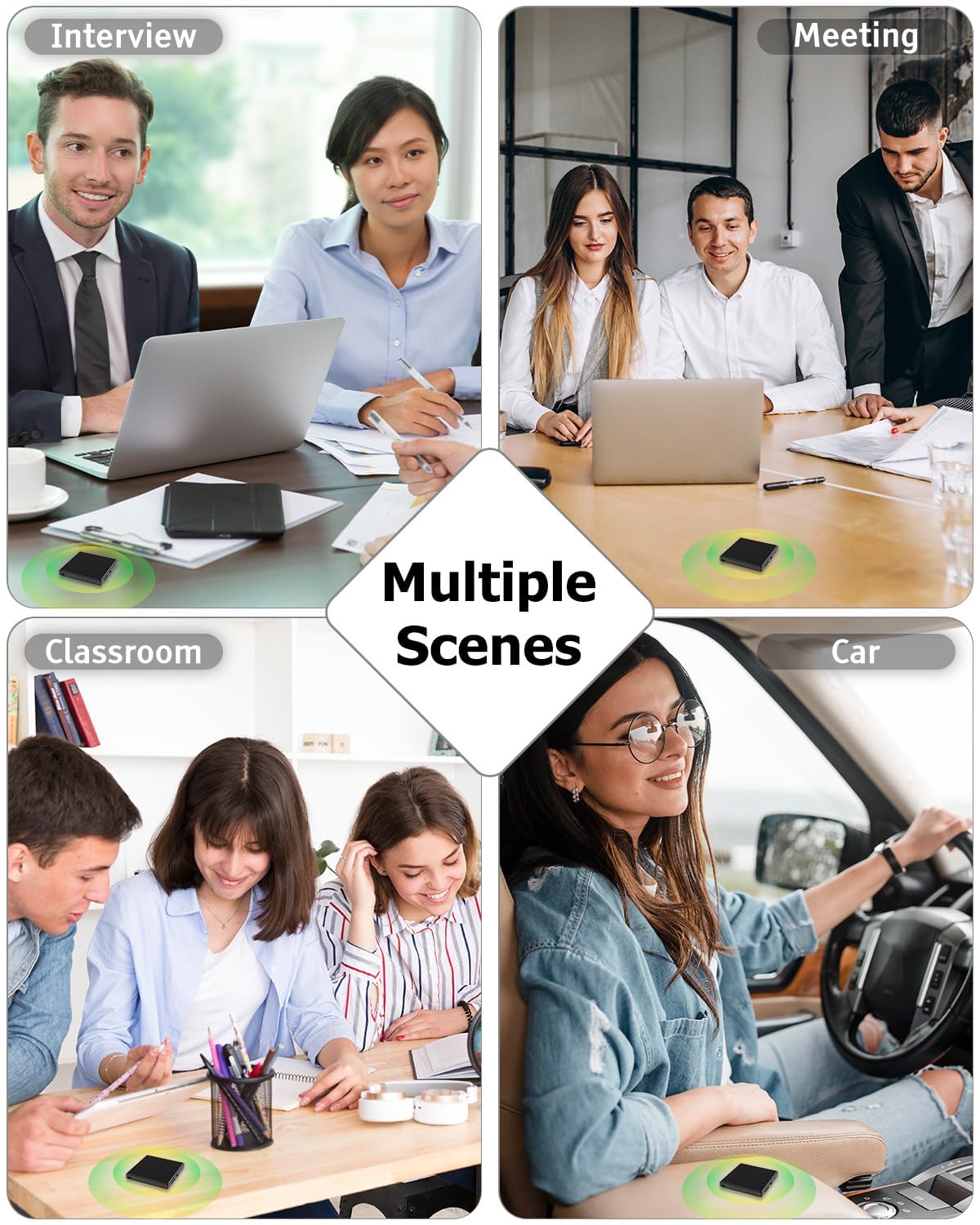 3072Kbps Magnetic Voice Recorder,Audio Recorder with AI-Triple Intelligent Noise Cancellation,128GB Recording Device with 9200Hours Store, Voice Activated Recorder for Lectures, Meetings, Intervie