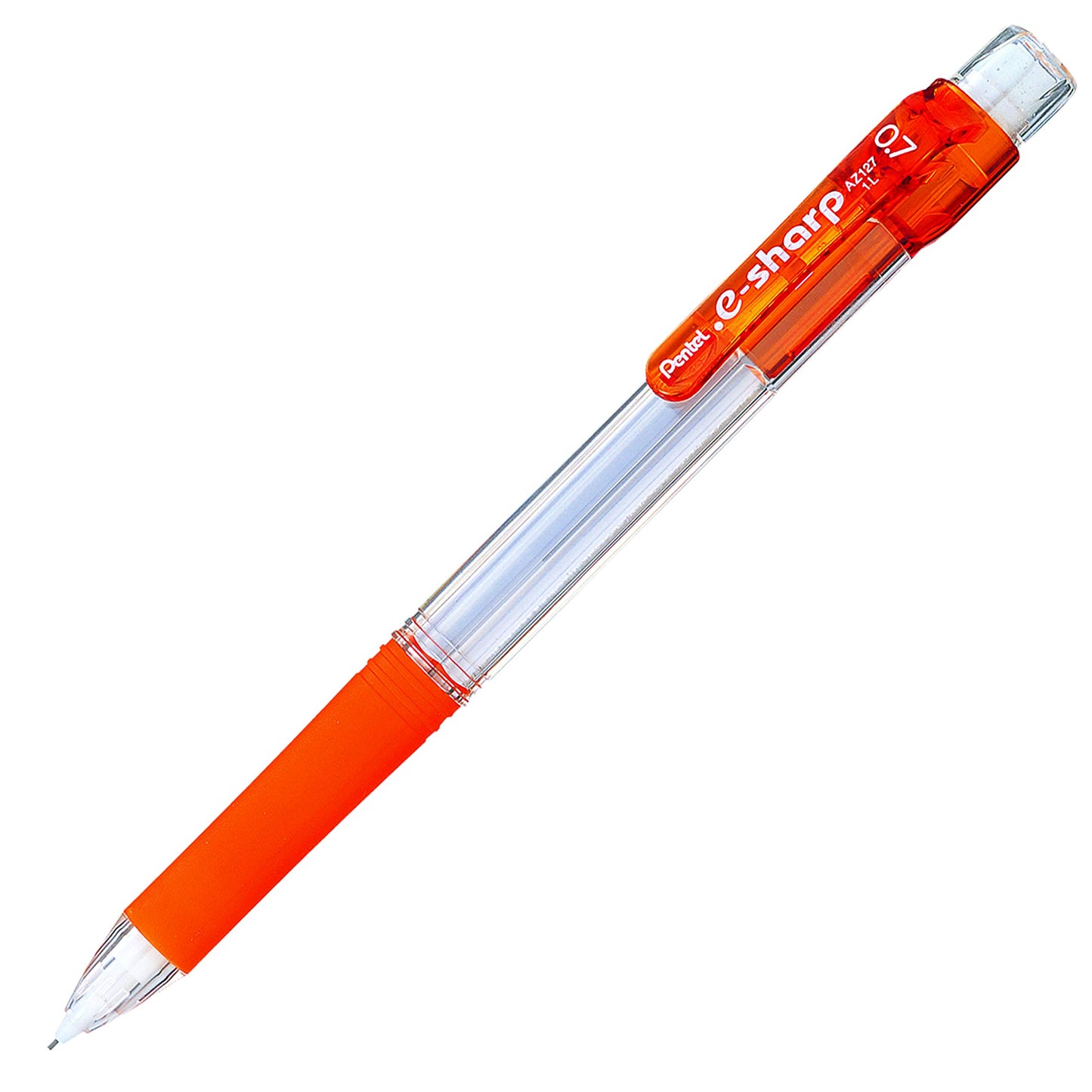 Pentel .E-Sharp Mechanical Pencil with the Pentel Lead Maximizer, Writing, Drawing, School Supply, Pre-loaded with Lead, 0.7mm Medium Point, Orange Barrel, AZ127-F, Box of 12