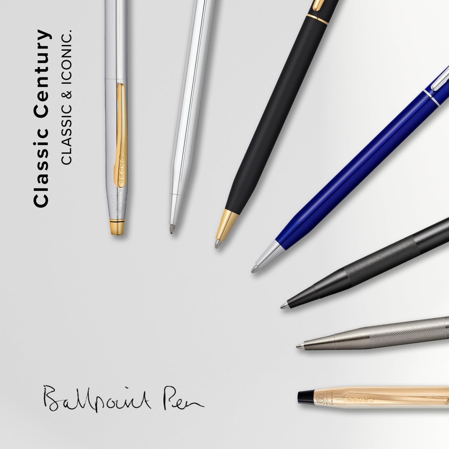 Cross Classic Century Titanium Grey Micro Knurl and Brushed Titanium Grey PVD Ballpoint Pen
