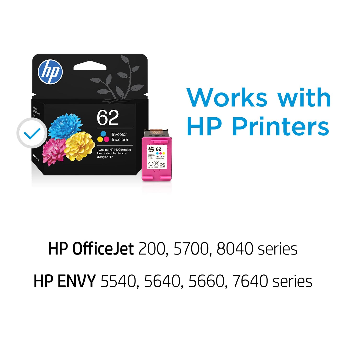 HP 62 C2P06AN#140 Original Ink Cartridge, Tri-Color