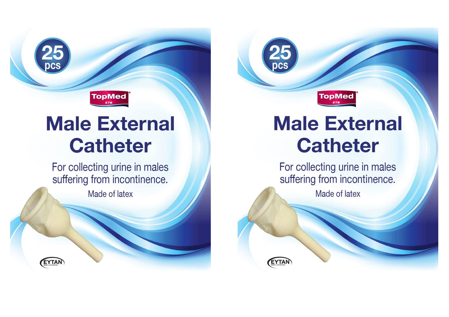 50 Rubber Urinal Bag Male External Catheter Single use 50 Count Comes with a Foam Strip for Tightening 2 Count (Large 30 mm 1.2 Inch)