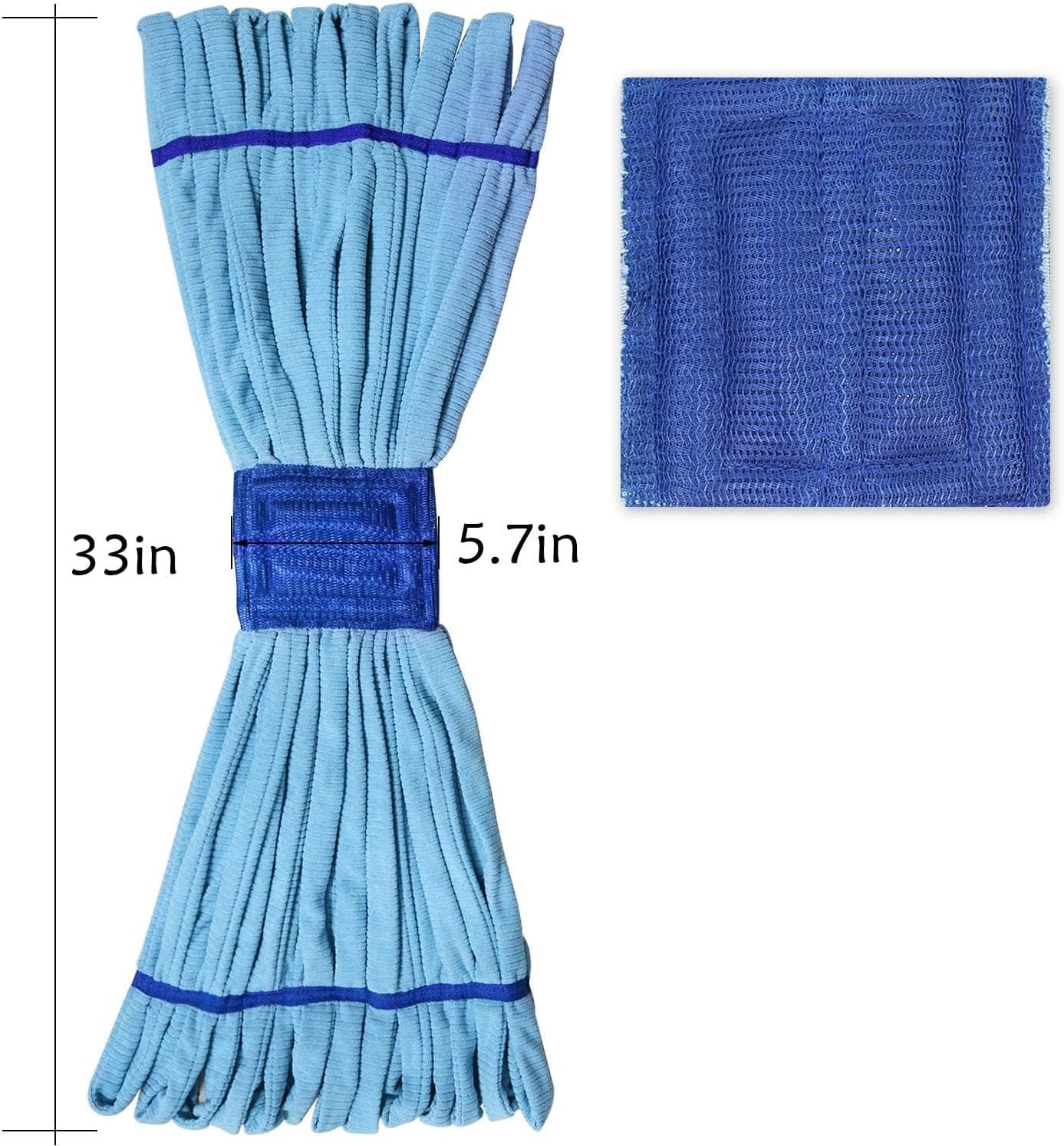 Microfiber Mop Head Replacement, 16 oz Loop End Commercial String Mop Head with 6 Inch Headband, Absorbent Microfiber Mop Refill for Home, Industrial & Commercial Floor Cleaning
