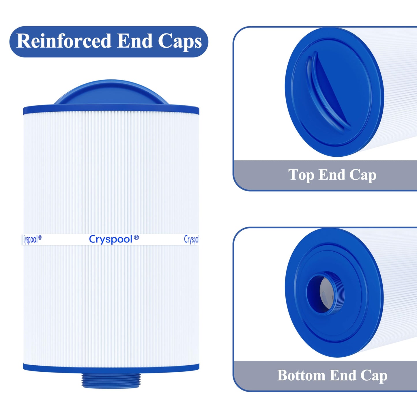 Cryspool 05015 Filter Compatible with 5CH-35, PMAX50P4, PAS35P, 108868, FC-0300, SD-00780, 35 Sq. Ft Spa Filter Cartridge, 2 Pack