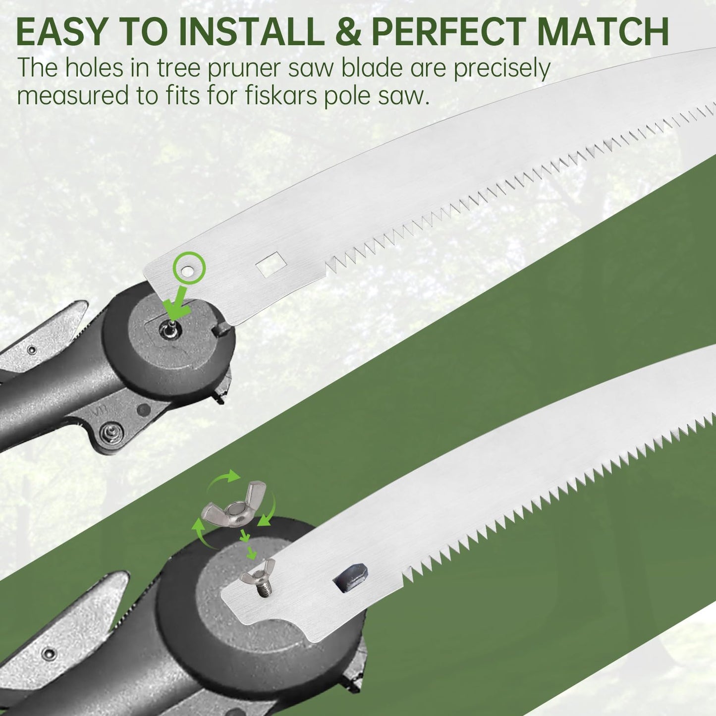 15 Inch Pole Saw Blade Replacement for Fiskars Tree Pruner, Extendable Tree Trimmer Blade for Garden Branch Cutting Compatible with Fiskars Pruning Models 6391 9388 9390 7889 7831 8391