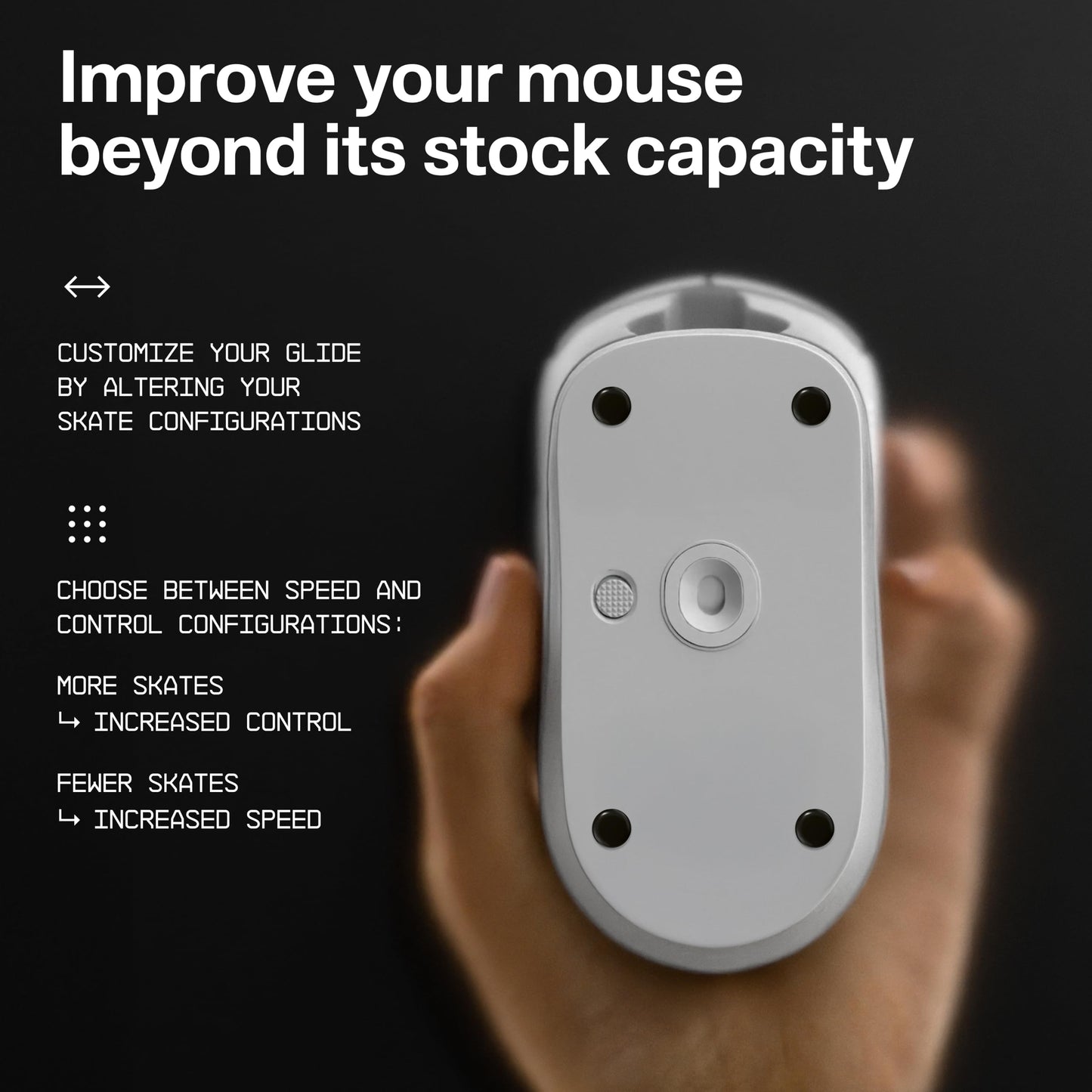Wallhack PTFE Dot Silent Mouse Skates | Premium Universal Skates for Gaming Mice | Ultra-Smooth Glide on Cloth & Glass Pads | Customize Speed & Control | Fast, Easy to Apply | Black 7mm x 7mm