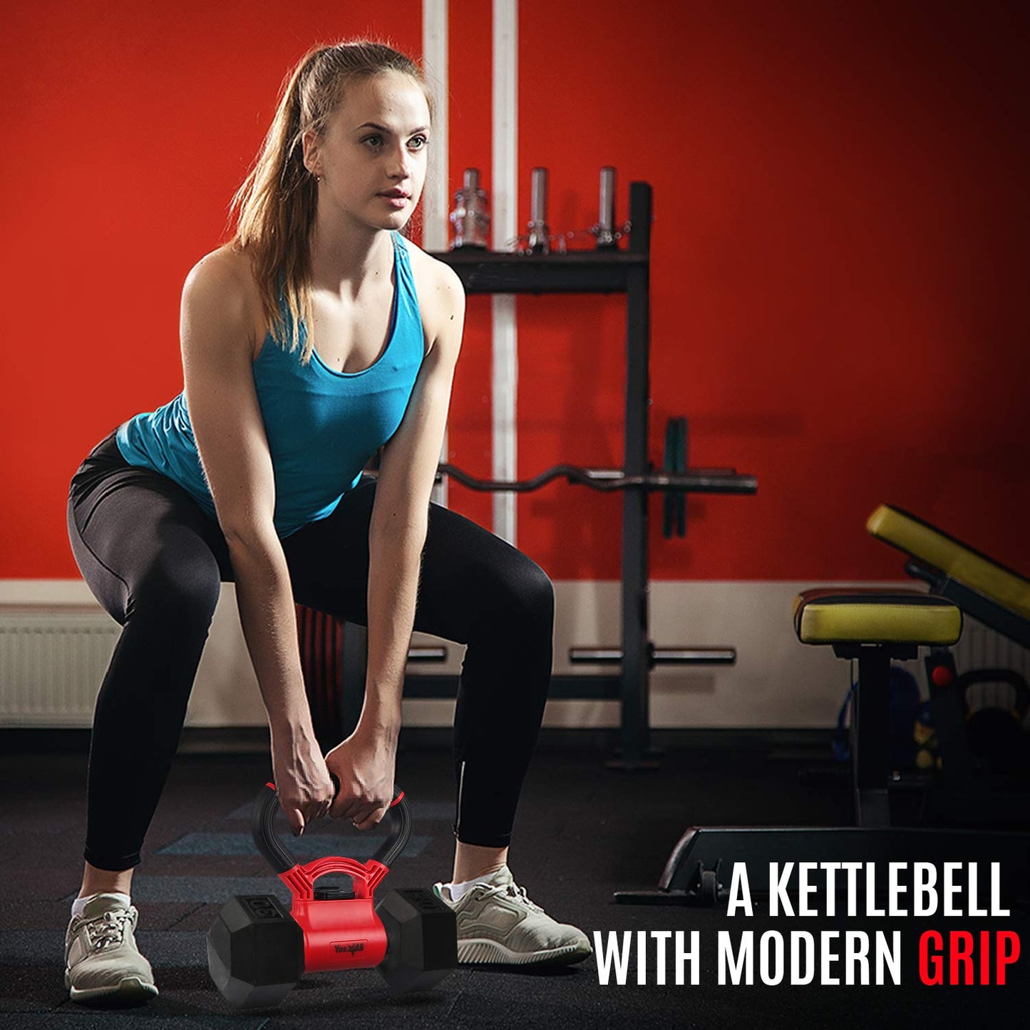 Yes4All Kettlebell Grip - Kettle Grip Version - Kettle Grip Handle to Convert Dumbbells into Kettlebells for Workouts