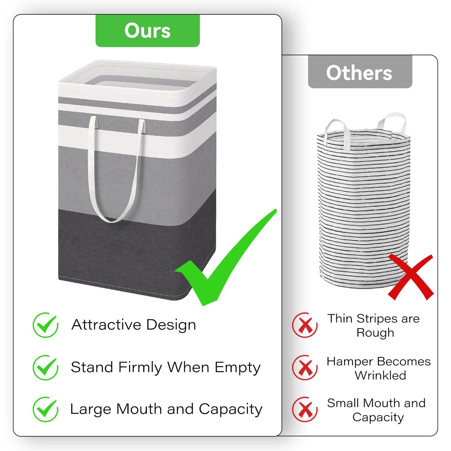 Valueest 80L Large Laundry Basket (3-Pack) – Collapsible, Freestanding Clothes Hamper with Handles – Waterproof Storage Organizer for Laundry, Toys & Clothes – Space-Saving Gradient Gray