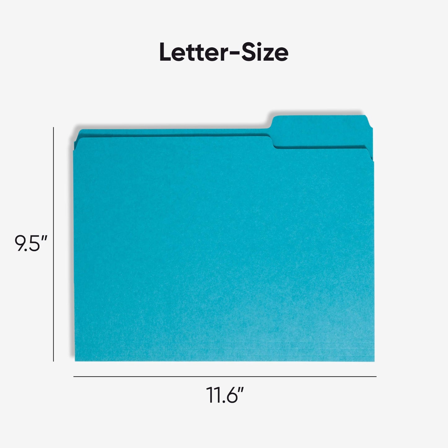 Smead 1/3-Cut File Folders, Letter Size, Teal, 100 Per Box (13143)