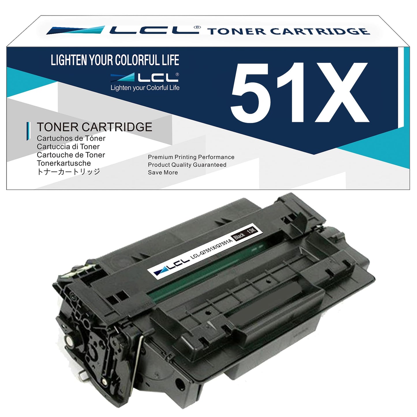 LCL Compatible Toner Cartridge for HP 51A 51X Q7551A Q7551X 13000 Pages (1-Pack, Black) for HP LaserJet P3005 P3005D P3005N P3005DN P3005X M3027MFP M3027XMFP M3035MFP M3035XS MFP