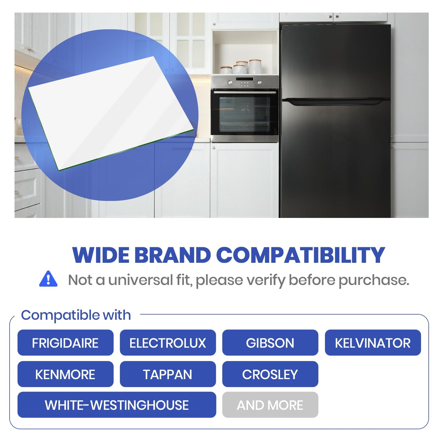 Crisper Glass Replacement Compatible with Frigidaire 240350608/AP2115928-24" x 15.5" x 1/8" Tempered Glass Crisper Drawer Cover Insert Compatible with Kenmore, Electrolux, Crosley, and More