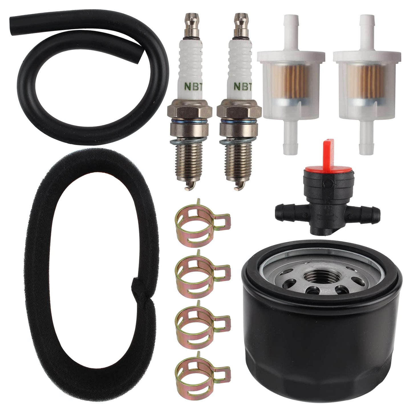 Carbhub FR691V Tune Up Kit Includes 49065-7007 Oil Filter 11013-7047 Air Filter for Kawasaki FR651V FR730V FS481V FS541V FS600V FS730V 4-Stroke Engine Lawn Mower Tractor with Fuel Filter Spark Plug