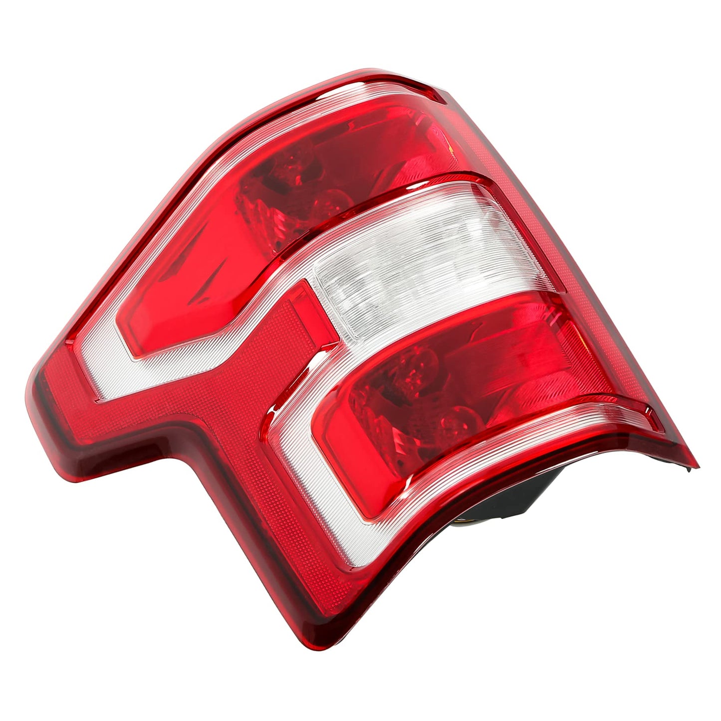 KUAFU Rear Left Tail Light W/Bulbs Compatible with 2018-2020 Ford F-150 Replacement for JL3Z-13405-H FO2800265C FO2800265 Taillight Red Lens Chrome Housing