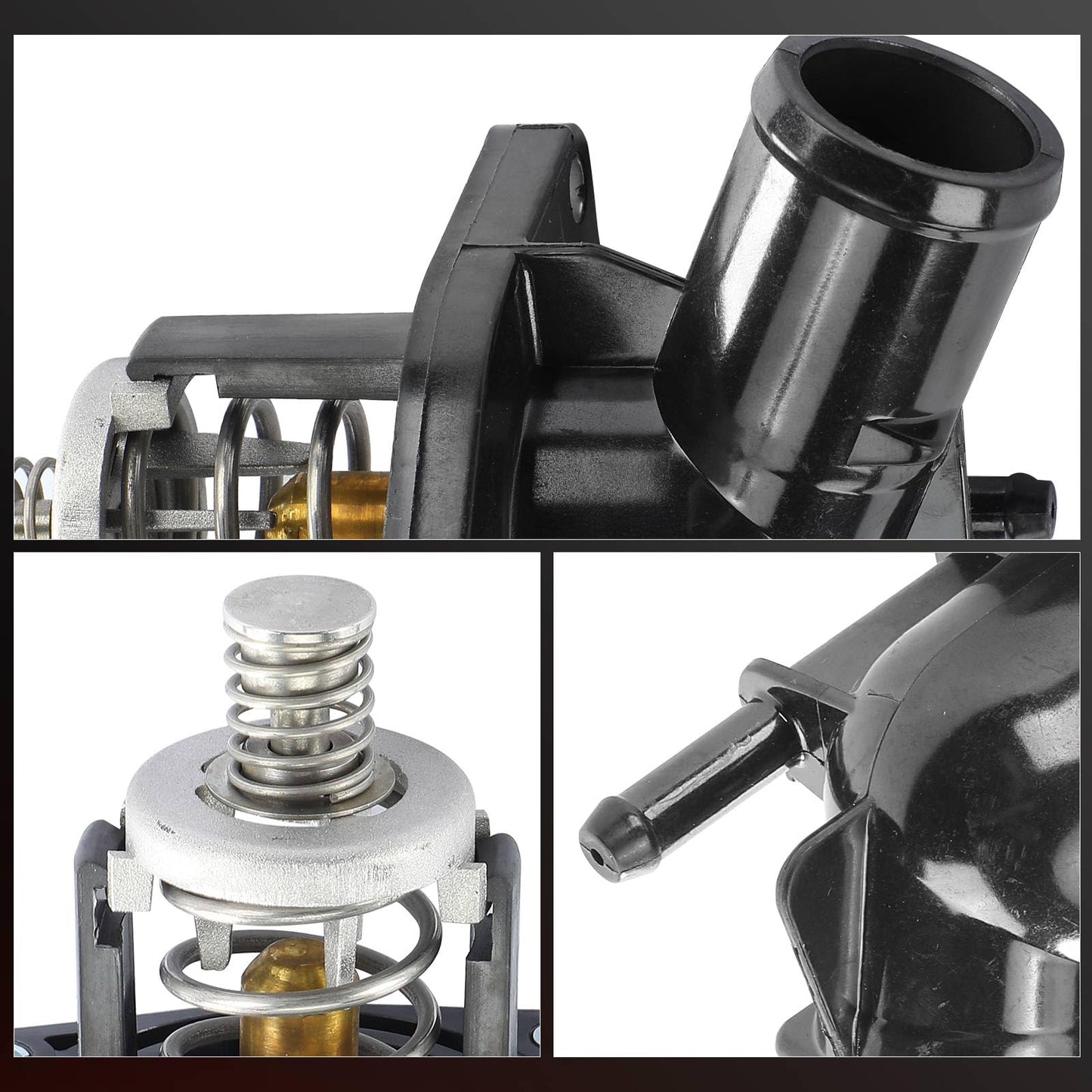 A-Premium Engine Coolant Thermostat and Housing Assembly - 8Cyl, 4.3L 5.3 6.2L - Compatible with Chevy, GMC, Cadillac Vehicles - Silverado 1500, Suburban, Tahoe, Sierra, Yukon XL, for# 12674639