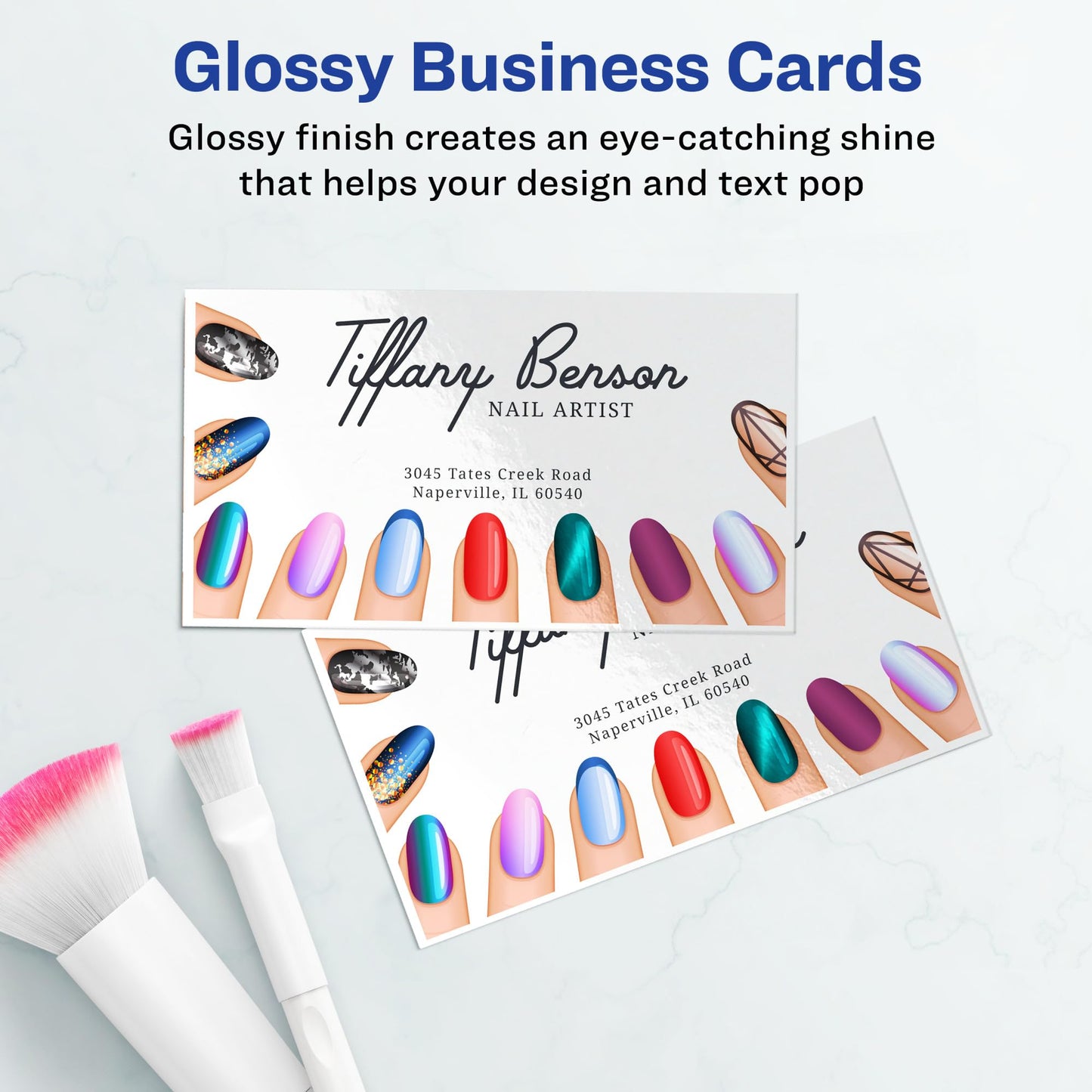 Avery Ink Jet Two-Side Printable Clean Edge Business Cards, White, Glossy, Pack of 200 (8859)