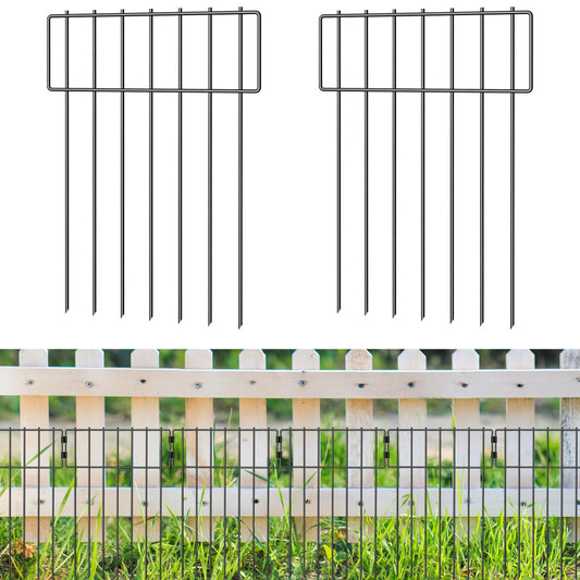 20 Pack Animal Barrier Fence, No Digging Garden Fence, Rustproof Wire Garden Bottom Fence, Dog Rabbits Ground Border Fence for Garden, Patio, Yard, Outdoor, 16.7 Inch(H) X 20.8 Ft(L)