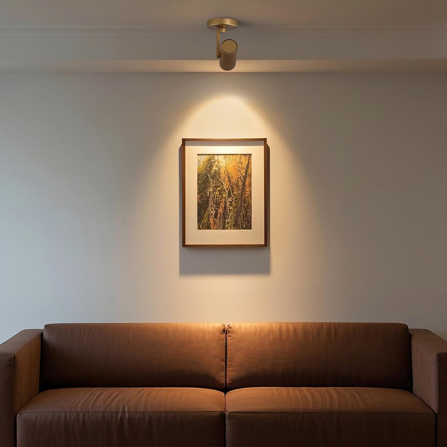 Opulux 12W LED Dimmable Zoomable Ceiling Spotlight Indoor – Adjustable Surface Mount Accent Light for Corridor, Living Room, Plants & Painting | Warm White 3000K CRI 97, Flicker-Free, Gold