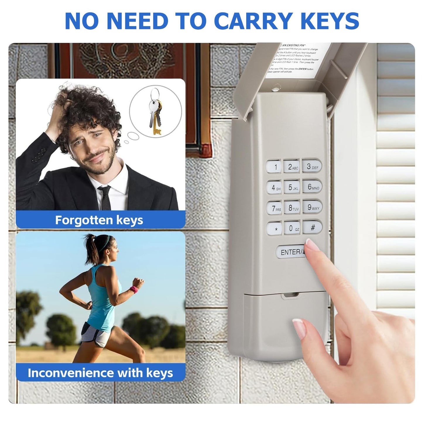 2 Pack Garage Door Opener Keypad Compatible with LiftMaster 877MAX Chamberlain LiftMaster Craftsman Garage Door Openers Since 1993，Wireless Keypad Keyless Entry, Security 2.0 Garage