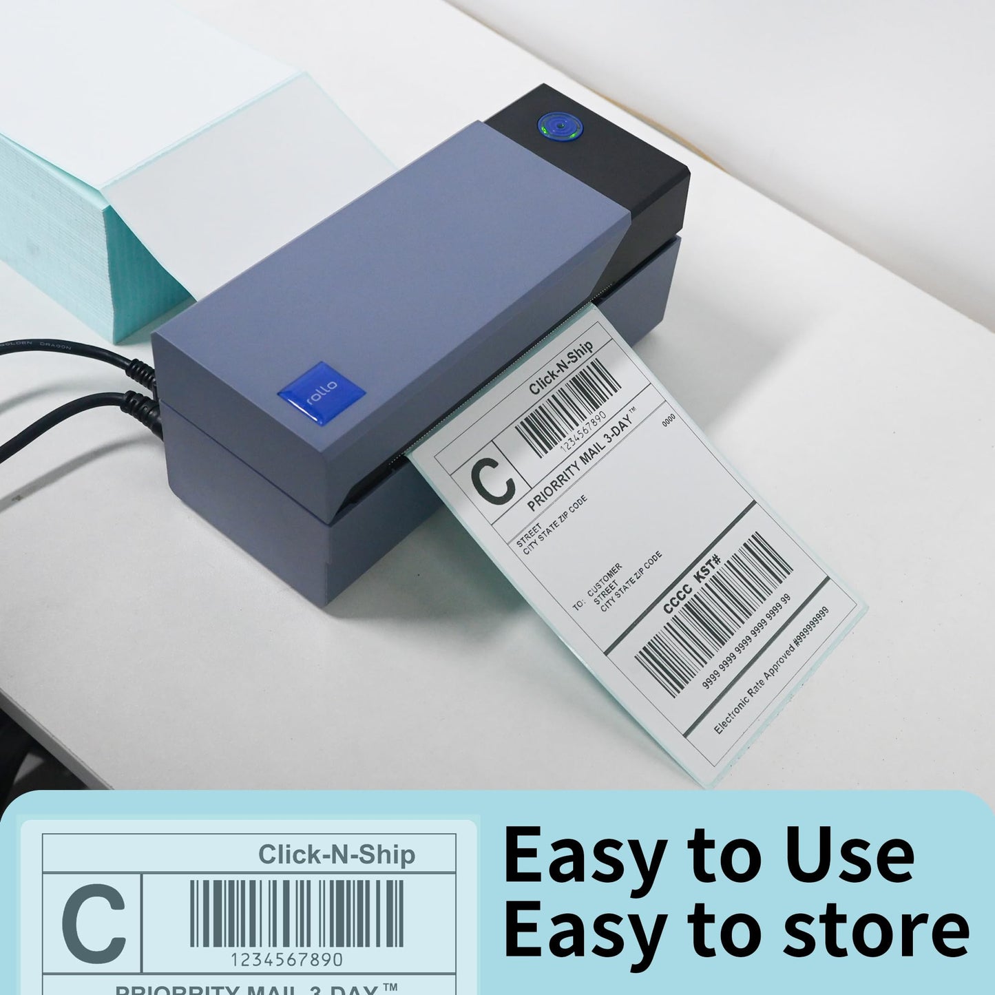 L LIKED 4x6 in Thermal Shipping Labels, 4000 Pcs Fanfold Thermal Printer Labels for Address, Mailing, Boxes, Packages, Compatible with Zebra & Rollo Printer