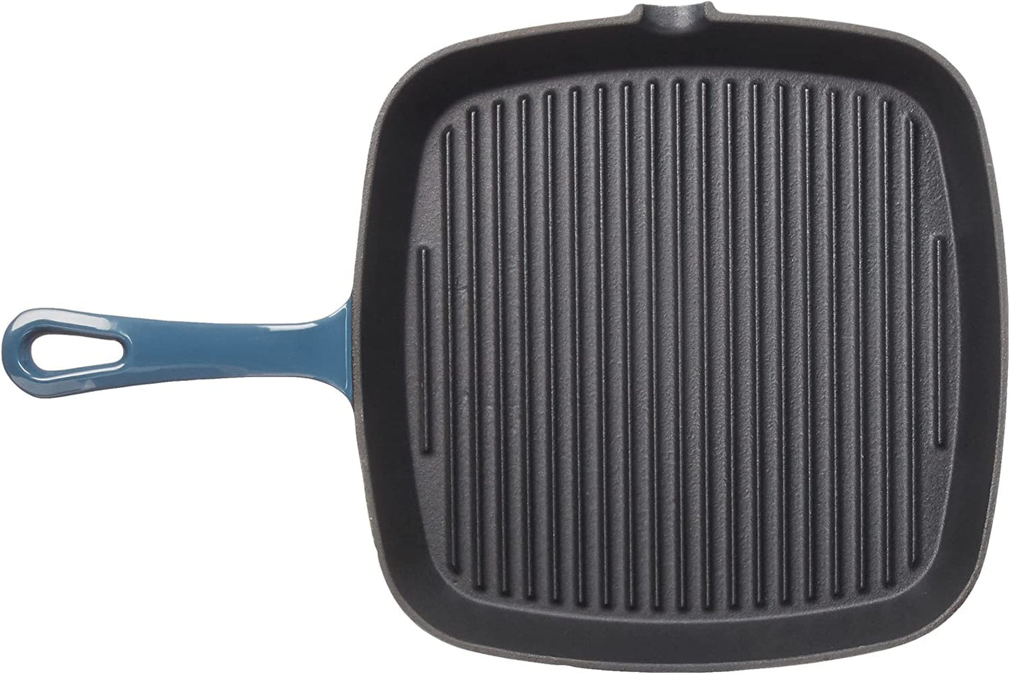 CUISINART CI30-23BG Chef's Classic Enameled Cast Iron 9-1/4" Square Grill Pan, Provencal Blue