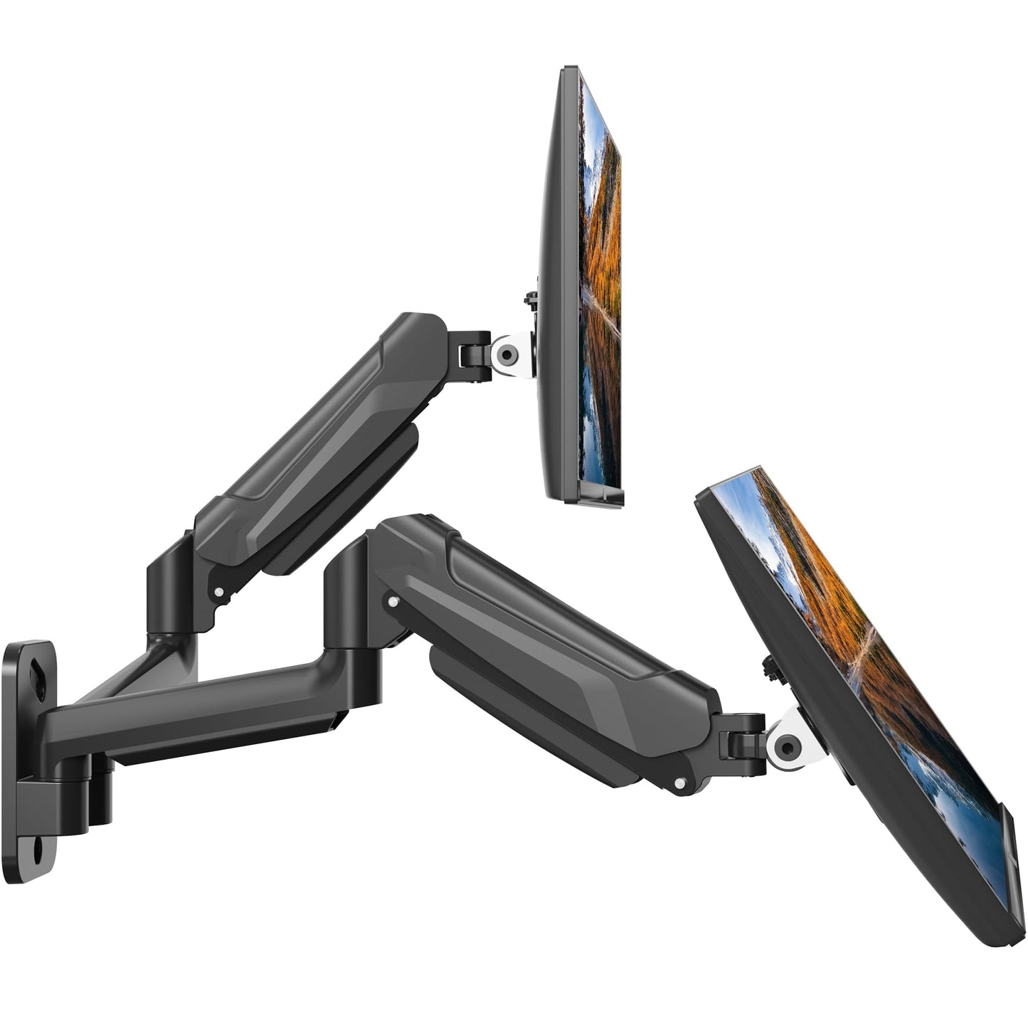 BONTEC Monitor Wall Mount Bracket for 13-32 Inch Screens, Fully Adjustable Gas Spring Monitor Arm, Height Adjustable, Tilt Swivel & Rotate, Holds up to 9 KG, VESA 75x75, 100x100 mm