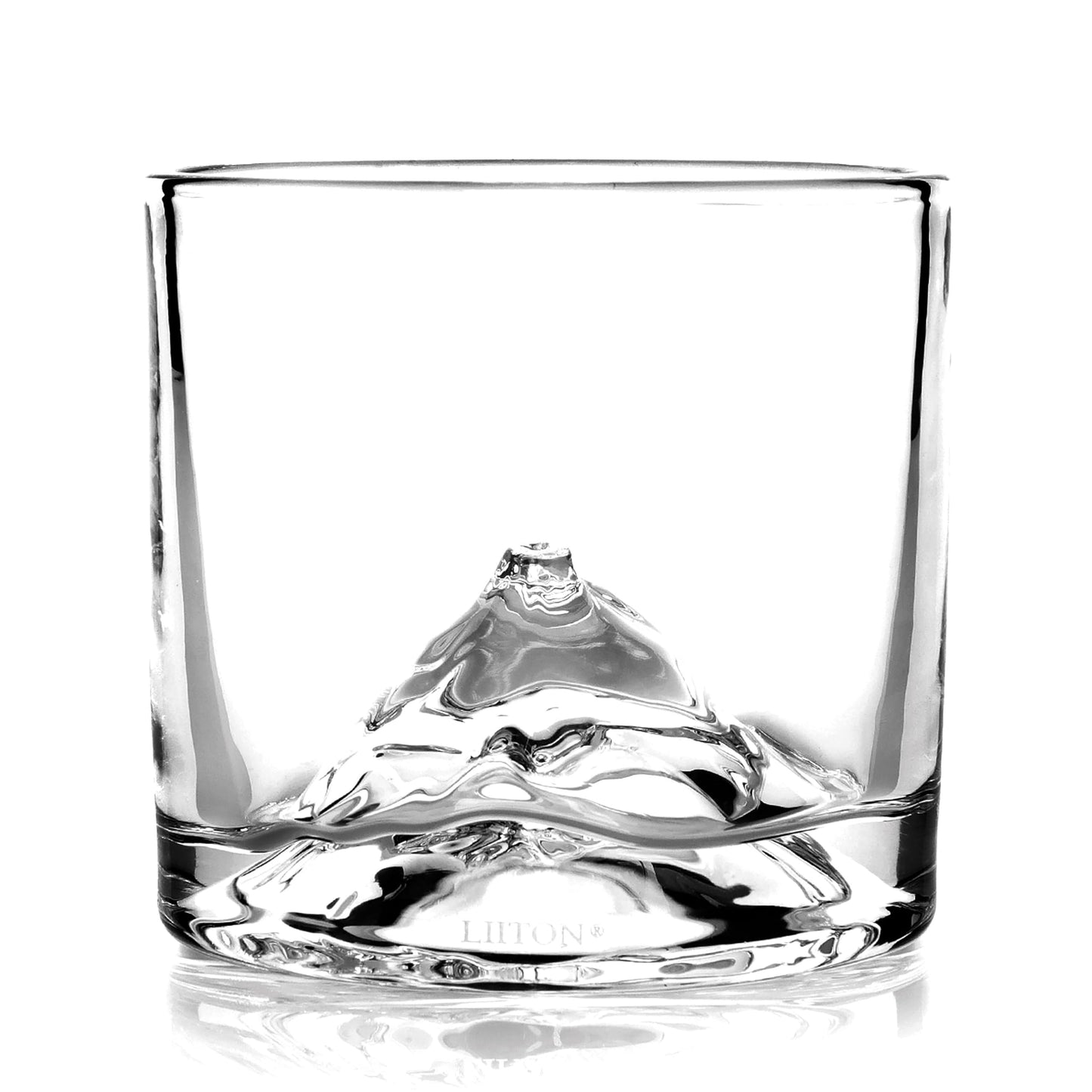 LIITON The Peaks Heavy Crystal Whiskey Glasses Gift Set of 4, Thick Freezable Bourbon Glass 1lb Each, Premium Whiskey Gifts for Men, Frozen Crystal Chills Cocktails, 10 oz
